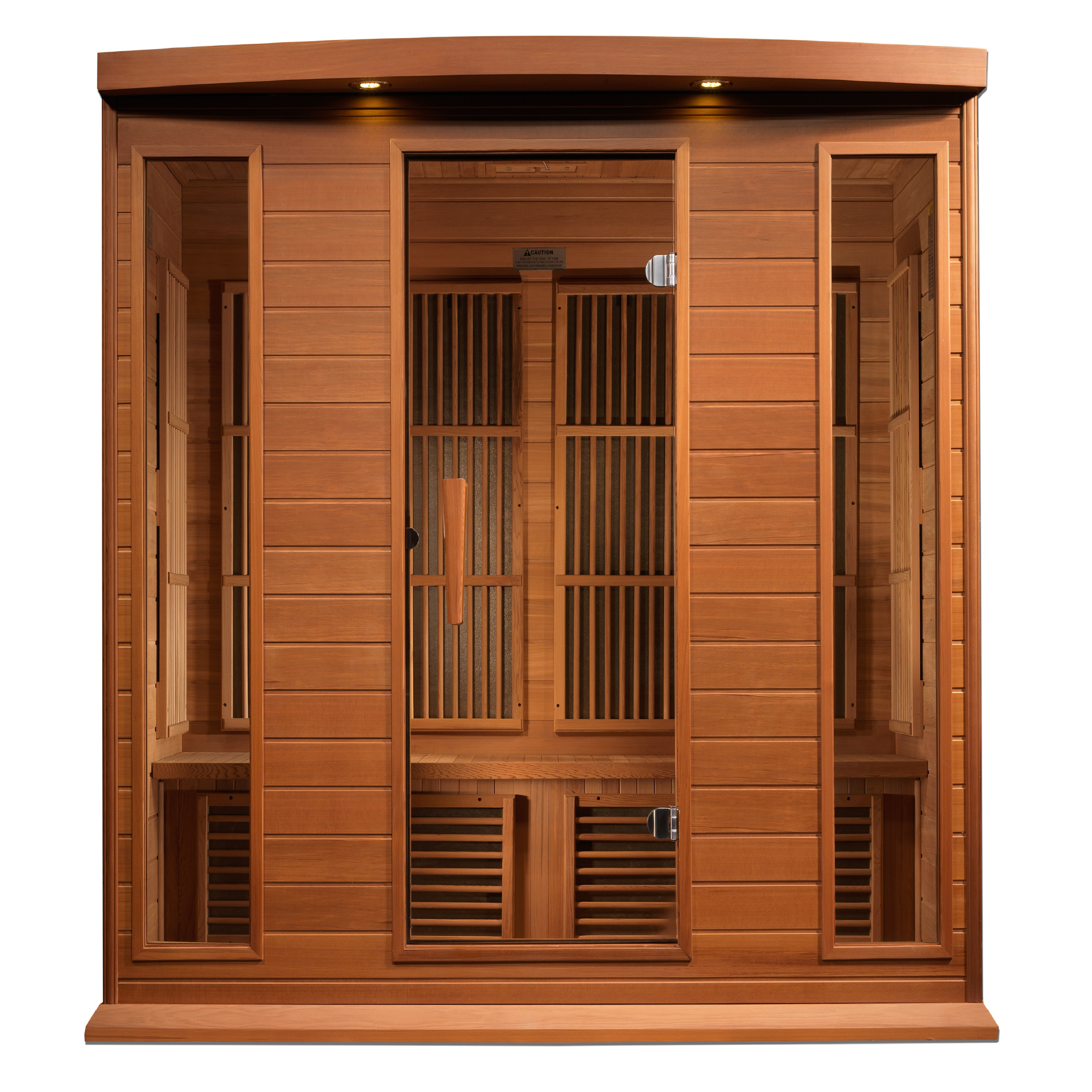 Maxxus Red Cedar 4-Person Low EMF FAR Infrared Sauna, Canadian Red Cedar, Bronze Glass, MX-K406-01 CED