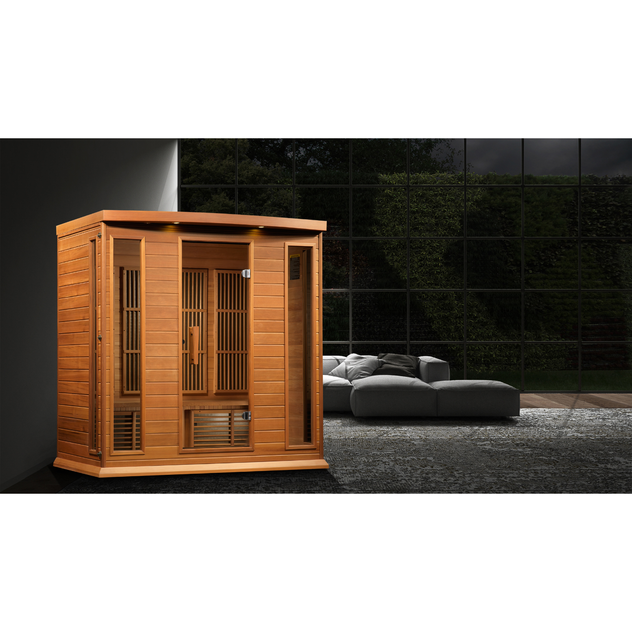 Maxxus Red Cedar 4-Person Low EMF FAR Infrared Sauna, Canadian Red Cedar, Bronze Glass, MX-K406-01 CED