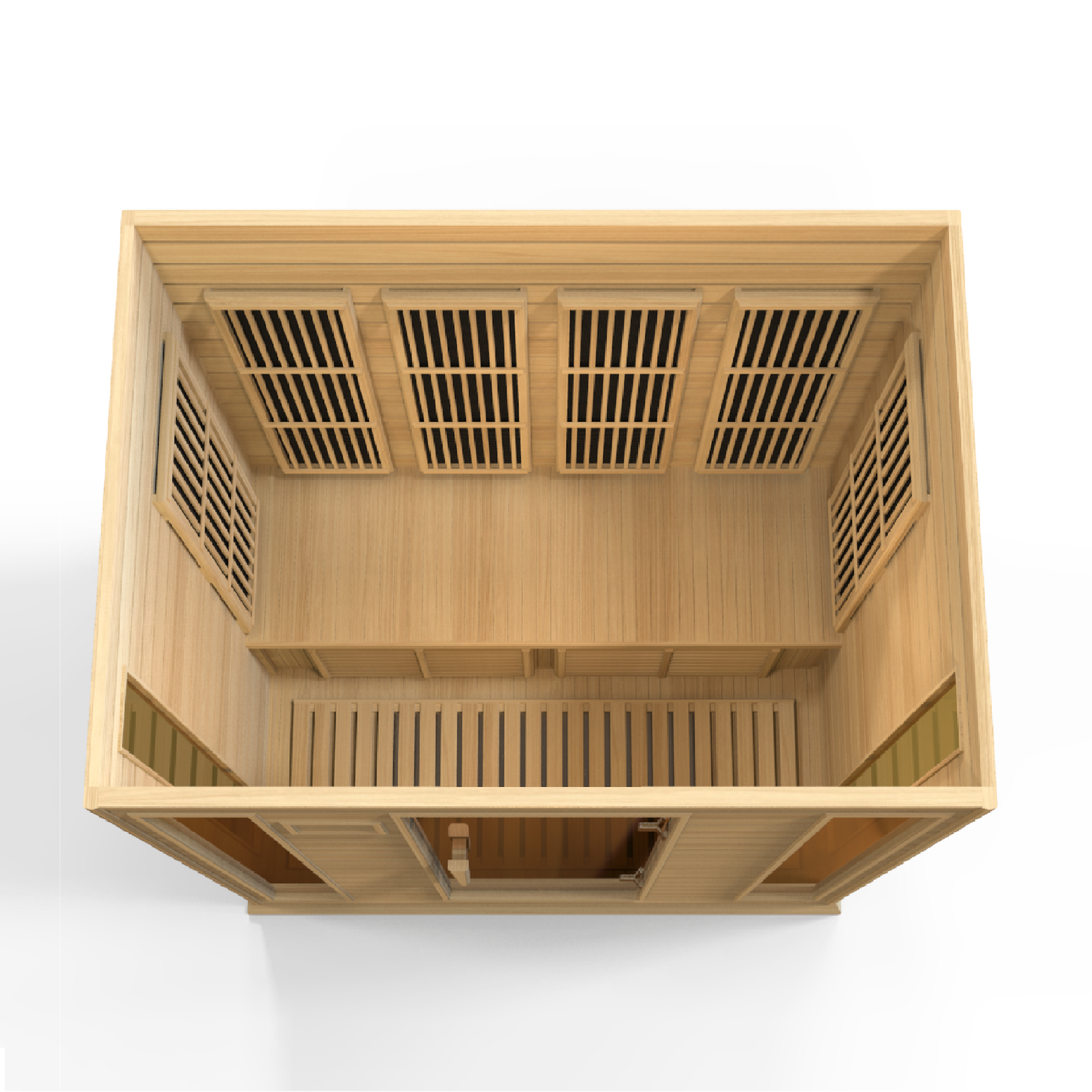 Maxxus 4-Person Low EMF FAR Infrared Sauna, Canadian Hemlock, Bronze Tinted Glass, Bluetooth Audio, Chromotherapy Lighting, MX-K406-01