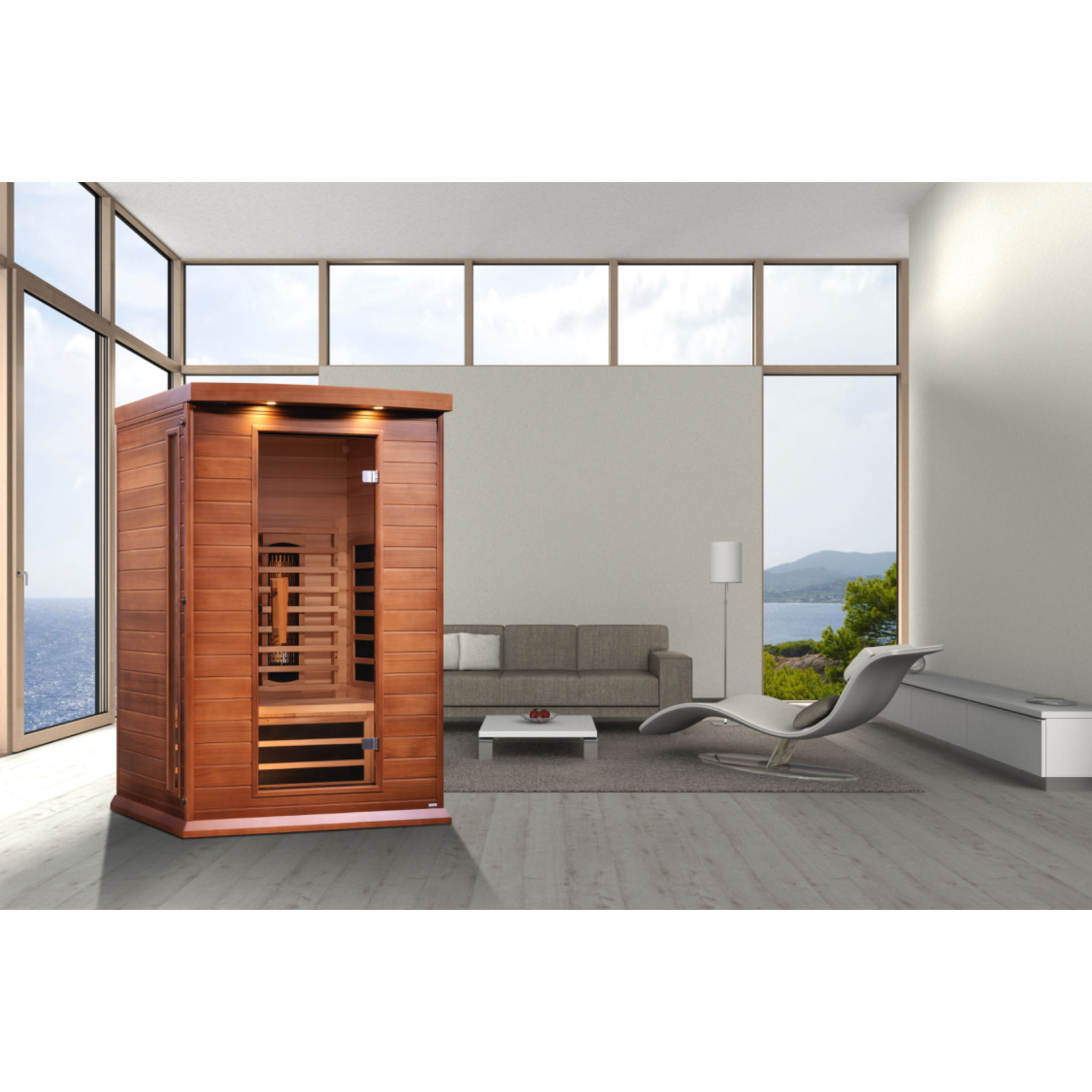 Maxxus Red Cedar 2-Person Full Spectrum Near Zero EMF Infrared Sauna, MX-M206-01-FS CED, FAR IR + Near IR, Red Light Therapy