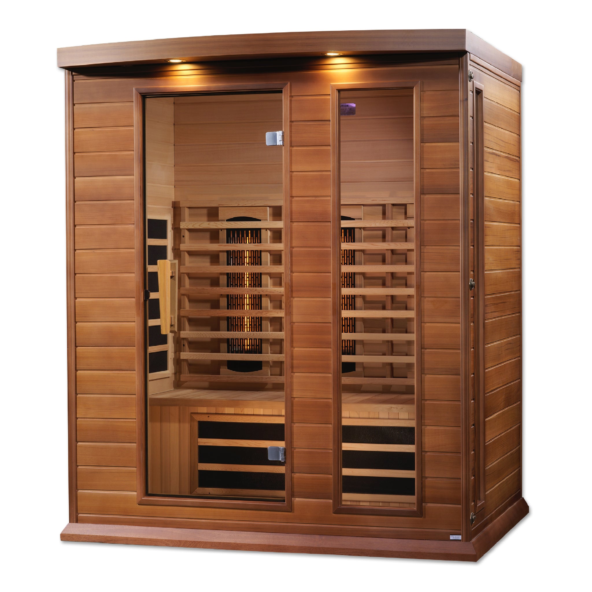 Maxxus Red Cedar 3-Person Full Spectrum Near Zero EMF Infrared Sauna, MX-M306-01-FS CED, FAR IR + Near IR, Red Light Therapy