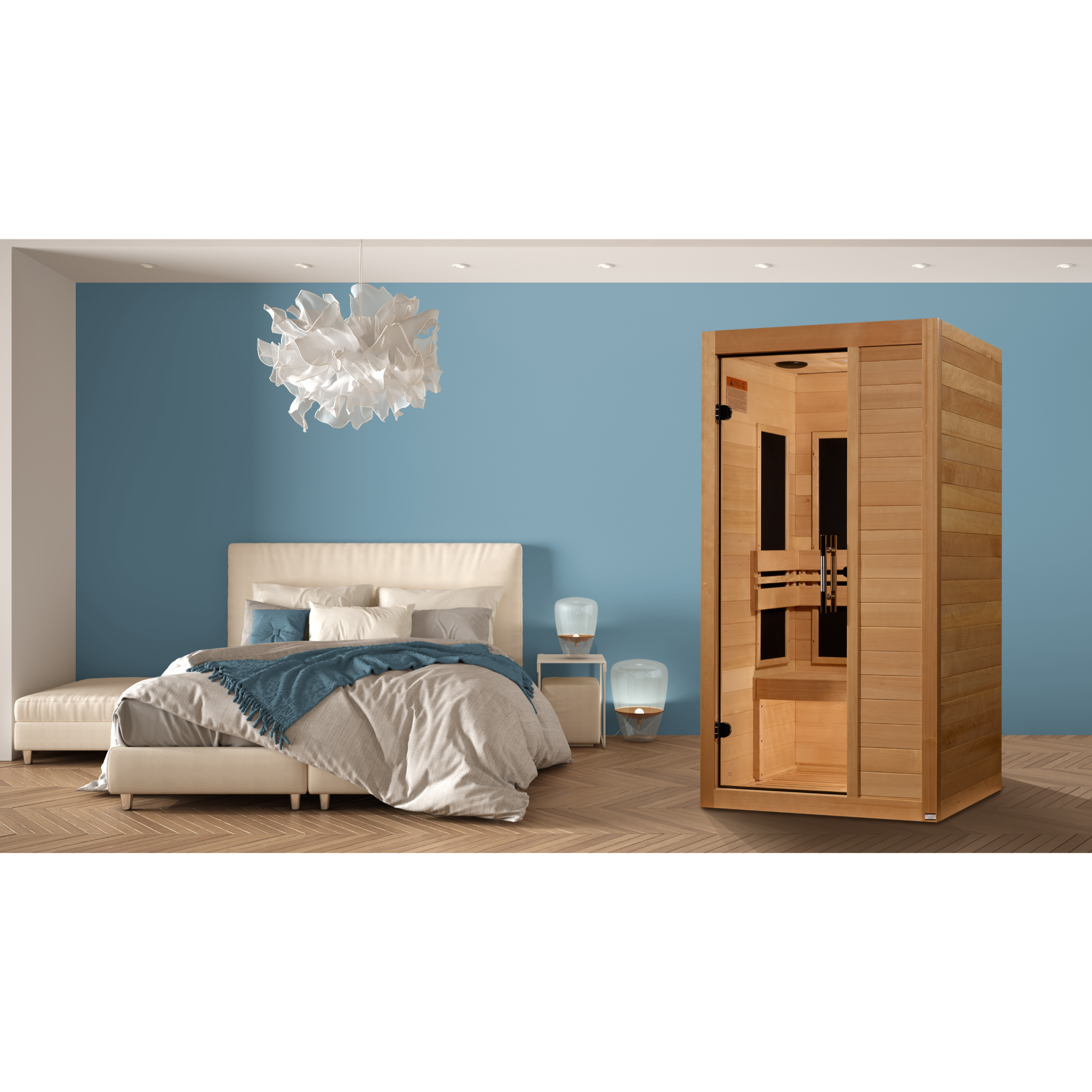 Maxxus S-Line Yoga 1-Person Ultra Low EMF FAR Infrared Sauna, Canadian Hemlock, Bronze Glass, MX-S106-01
