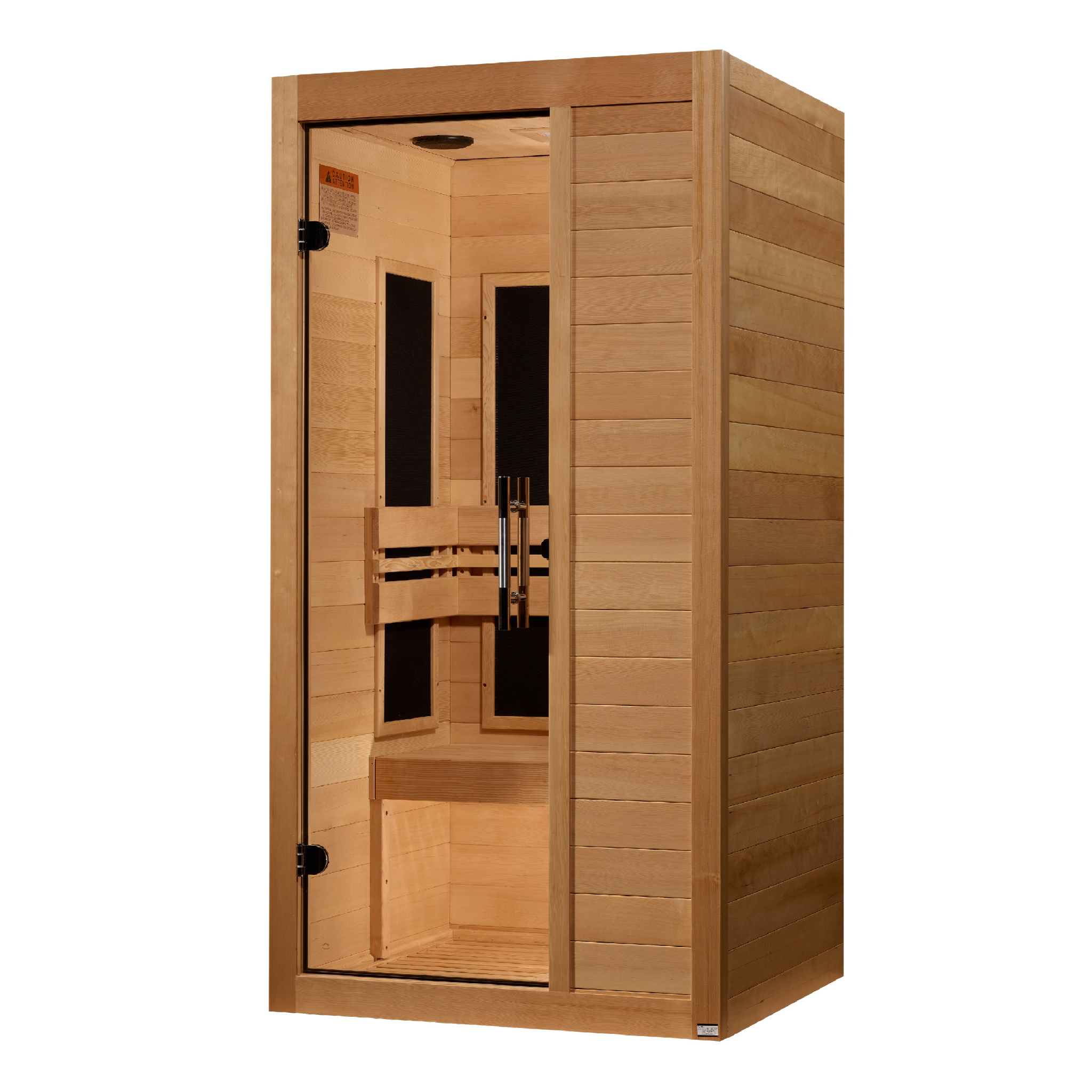 Maxxus S-Line Yoga 1-Person Ultra Low EMF FAR Infrared Sauna, Canadian Hemlock, Bronze Glass, MX-S106-01