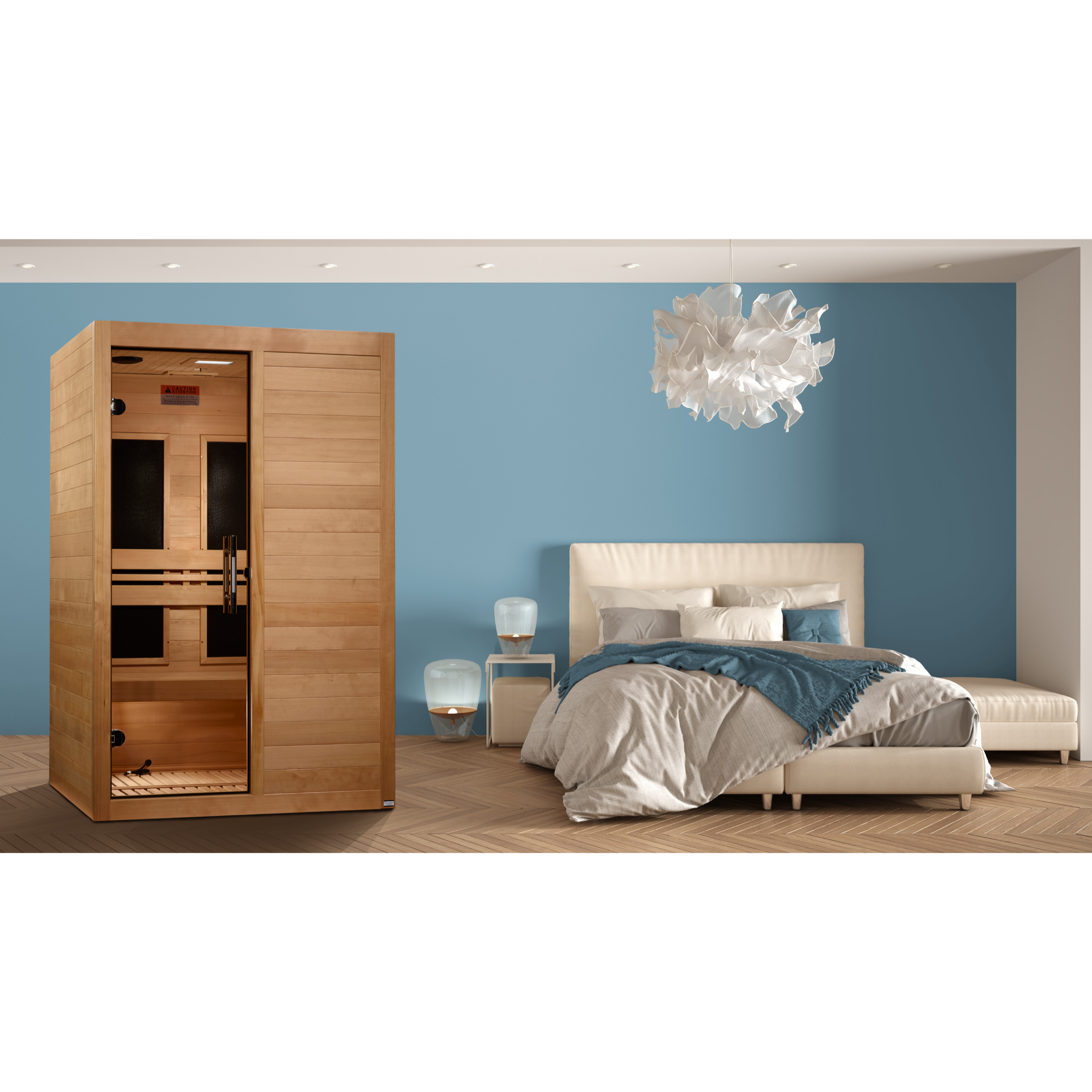 Maxxus S-Line Yoga 2-Person Ultra Low EMF FAR Infrared Sauna, Canadian Hemlock, Bronze Glass, MX-S206-01