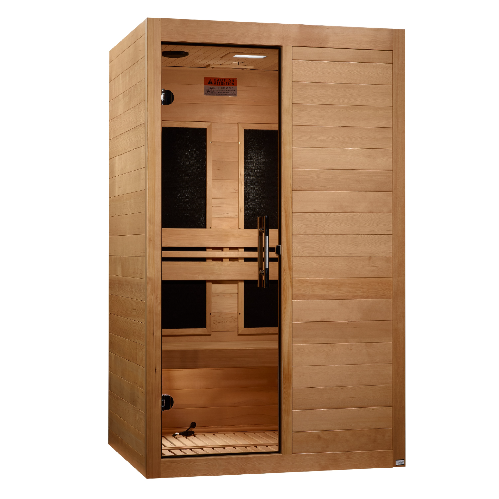 Maxxus S-Line Yoga 2-Person Ultra Low EMF FAR Infrared Sauna, Canadian Hemlock, Bronze Glass, MX-S206-01