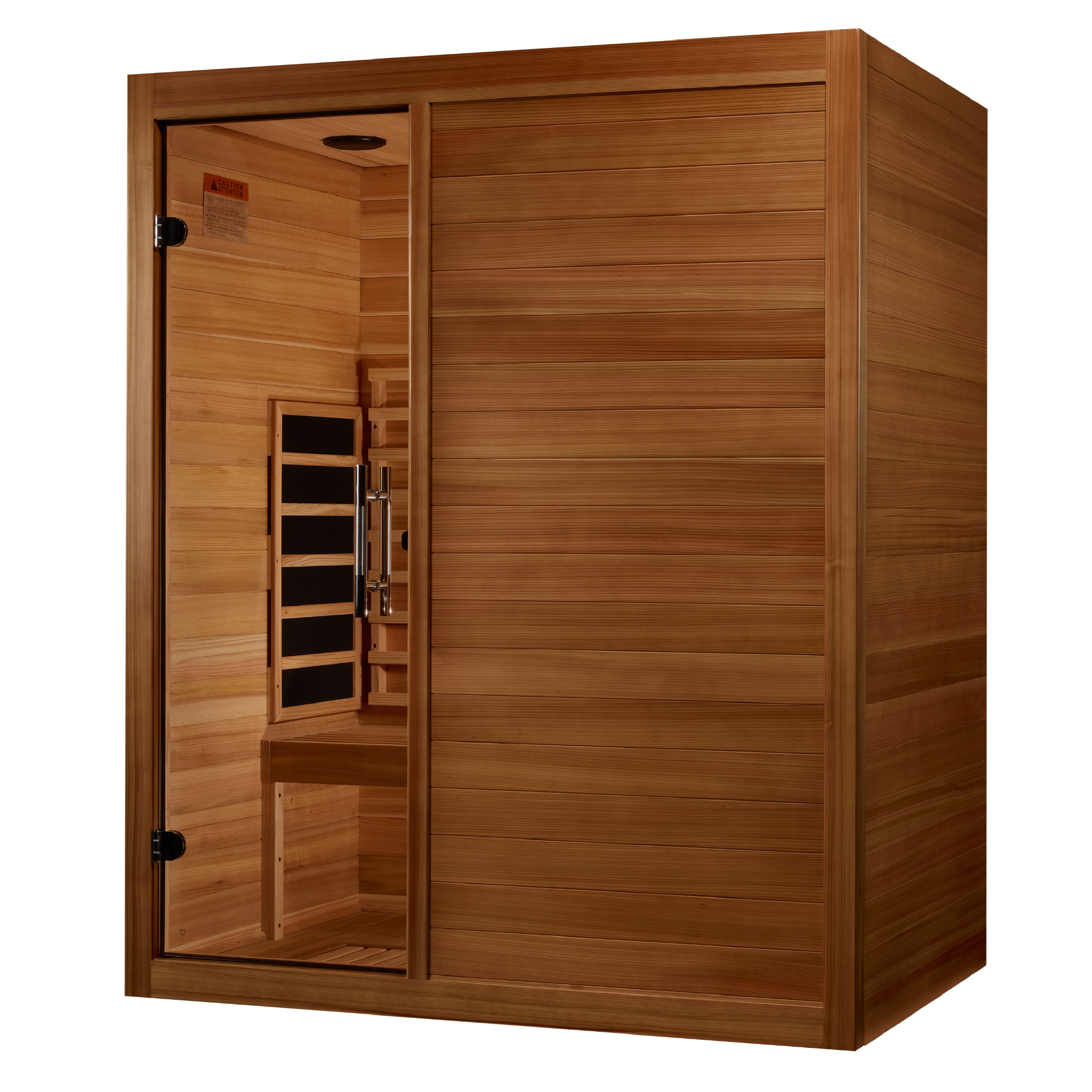 Maxxus S-Line Pacific Cedar 3-Person Full Spectrum Near Zero EMF Infrared Sauna, MX-S306-01-FS-PC, FAR IR + Near IR, Red Light Therapy
