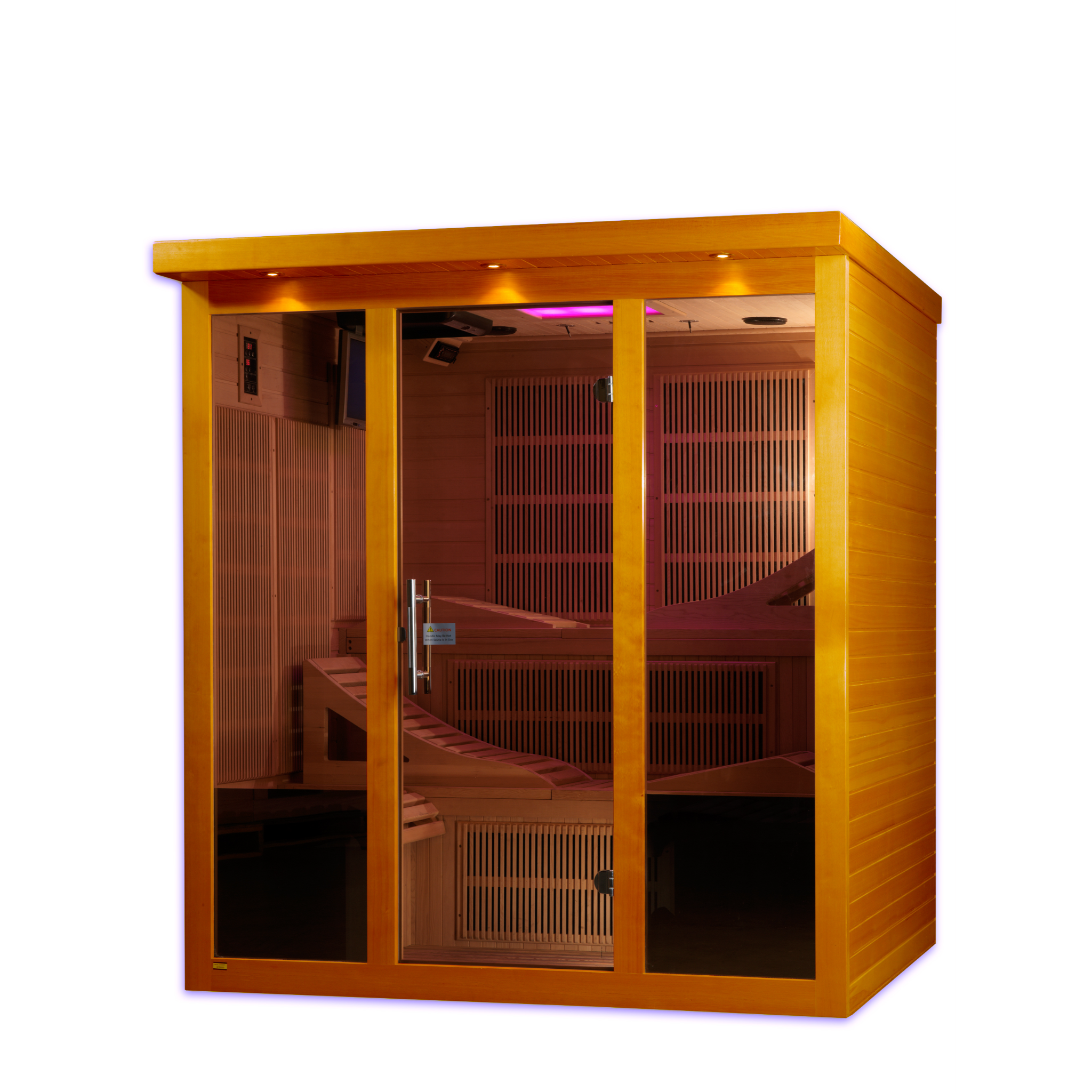 Dynamic Monaco Elite 6 Person Ultra Low EMF Infrared Sauna (3–5MG) with 15 Heaters, Chromotherapy, Bluetooth & Canadian Hemlock – DYN-6996-01 Elite