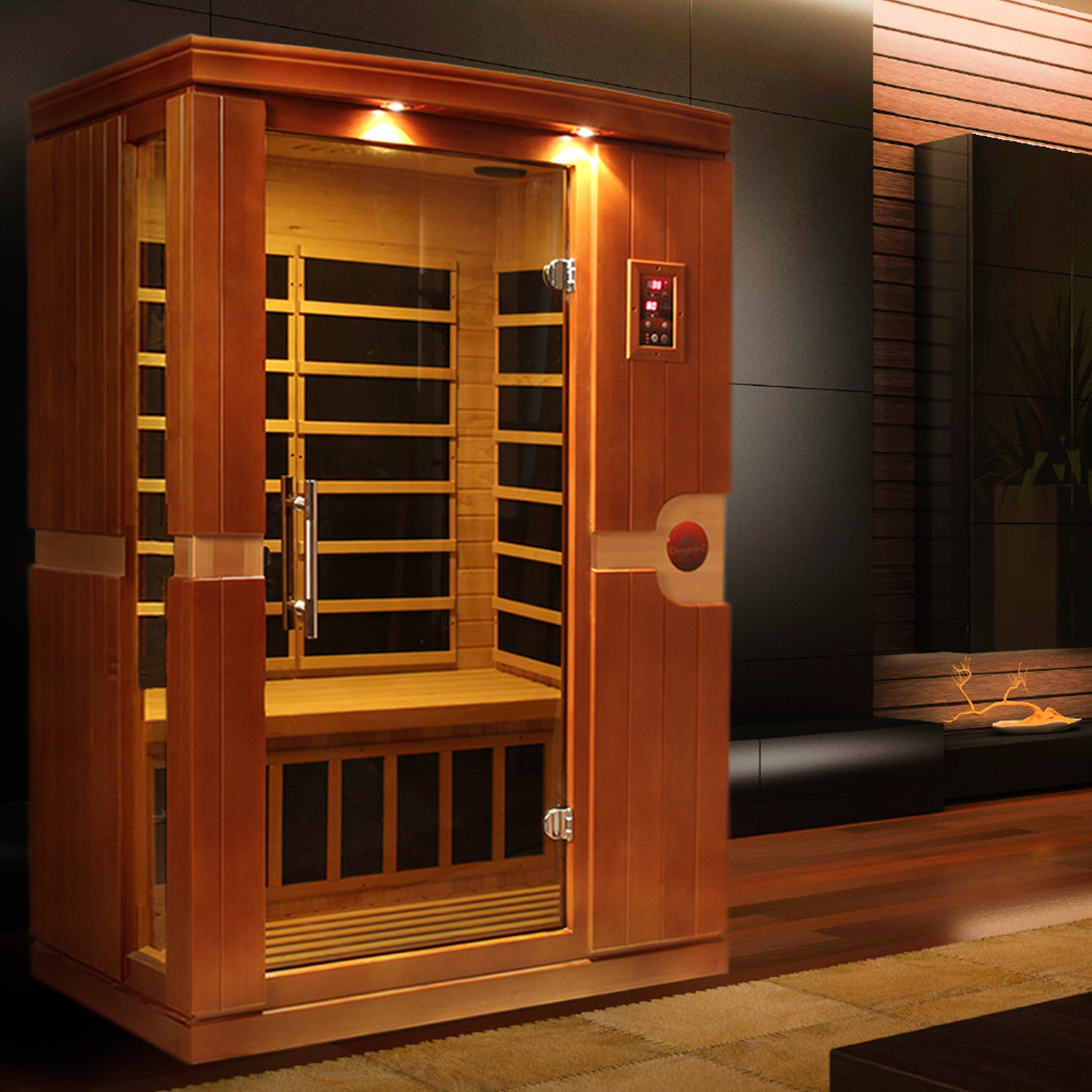 Dynamic Venice 2 Person Infrared Sauna, Low EMF FAR Infrared, Indoor, Canadian Hemlock, DYN-6210-01