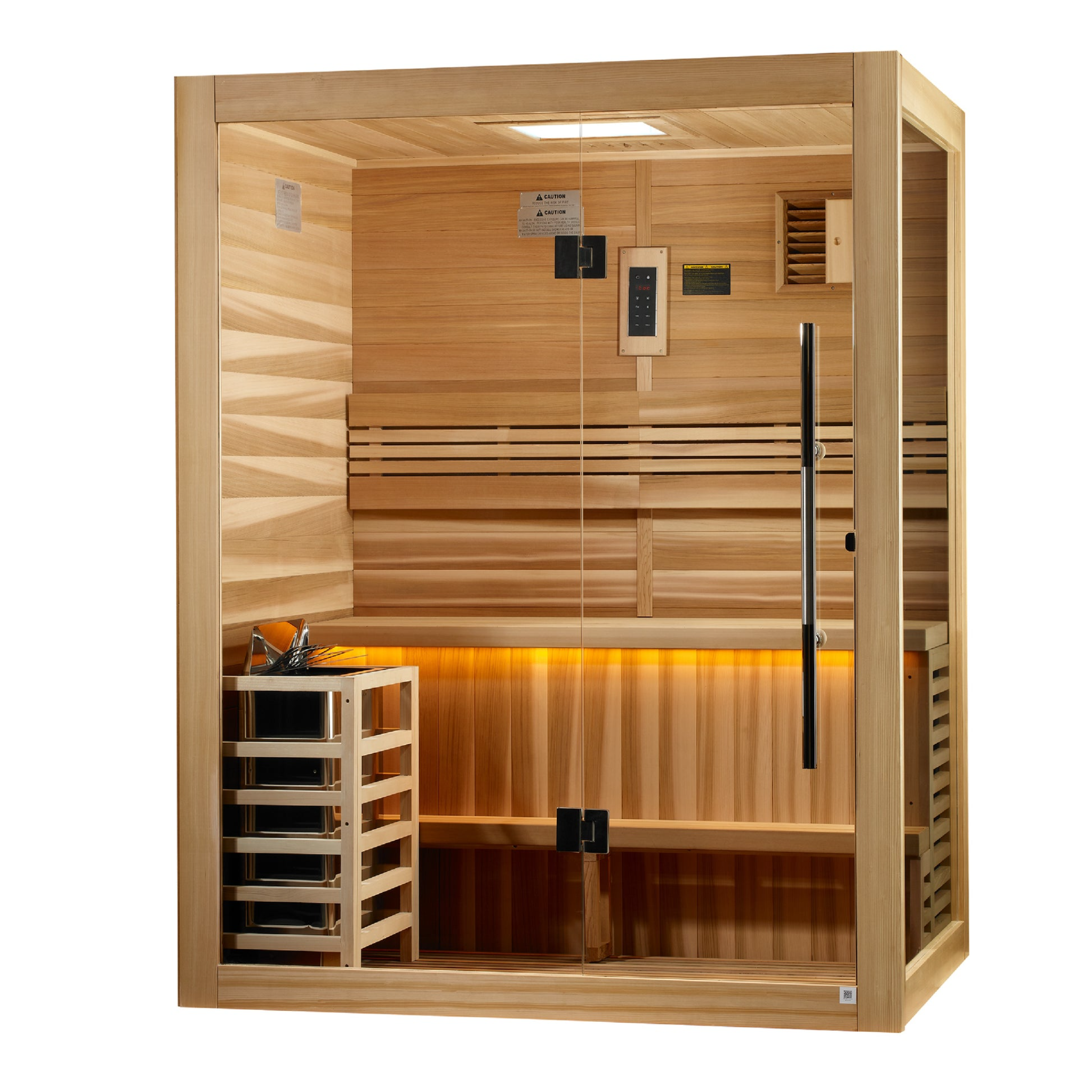 Golden Designs Hanko Edition 2 Person Traditional Sauna | Canadian Red Cedar Interior with Red Light Therapy GDI-7202-01