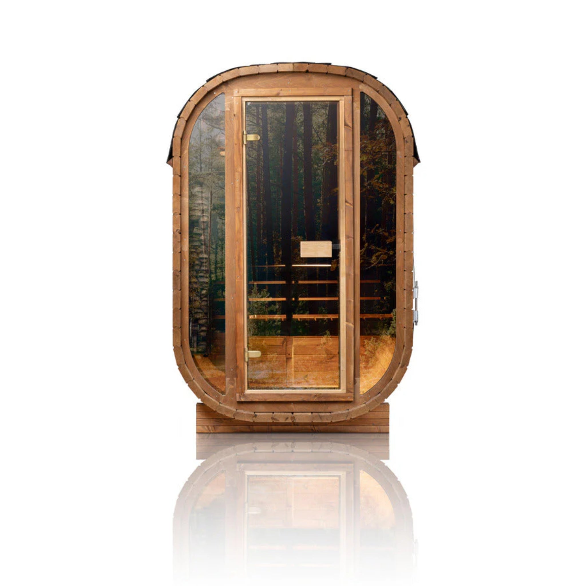 Orivon Wellness, Auris One Luxury Outdoor Cedar Sauna for 1–2 Persons | Premium Red Cedar Sauna with Electric & Wood Burning Heating Options