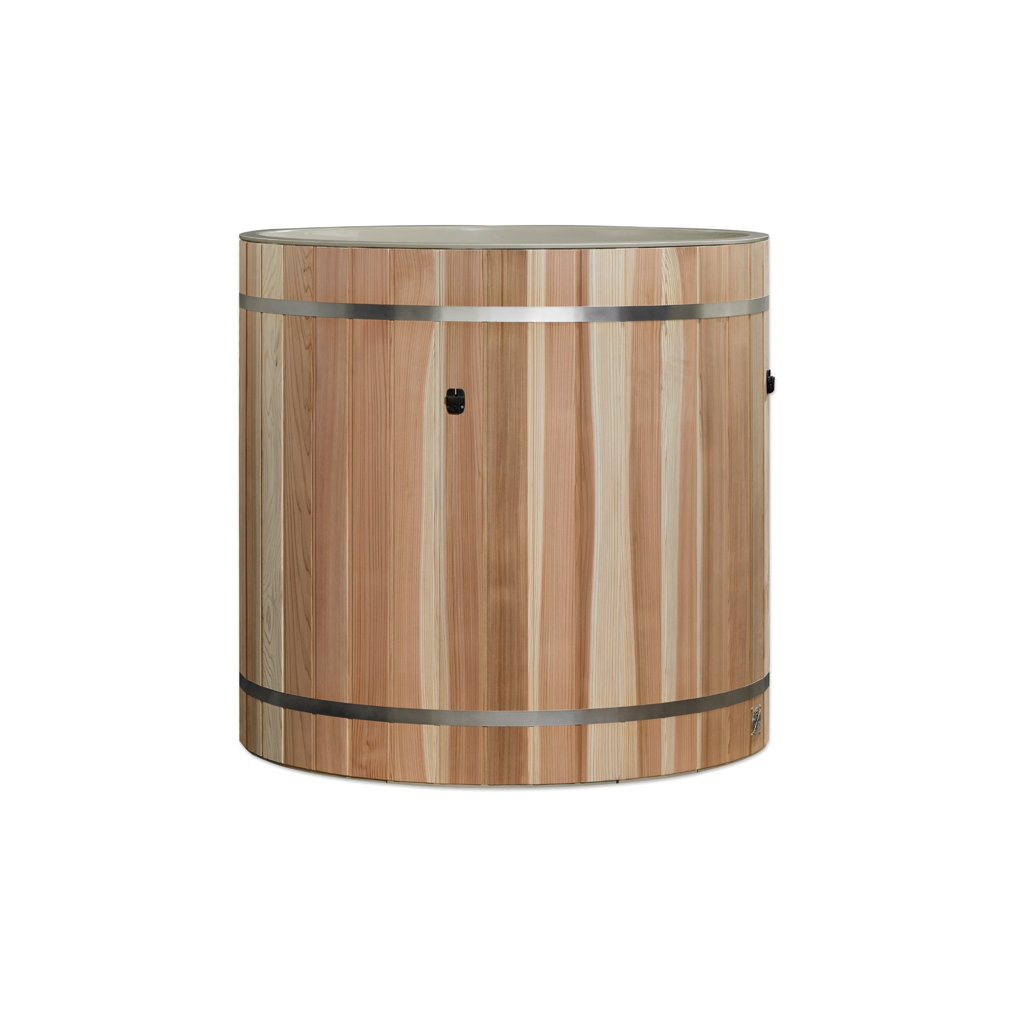 Dynamic Cold Therapy PVC Barrel Cold Plunge with Pacific Cedar Exterior | Luxury Ice Bath Recovery Tub | DCT-B-042-PLPC-34