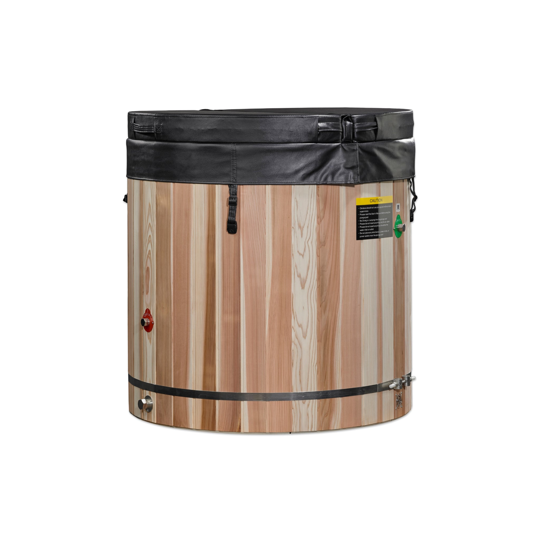 Dynamic Cold Therapy Barrel Cold Plunge Tub, 304 Stainless Steel Interior & Pacific Cedar Exterior, Model DCT-B-042-SSPC-34
