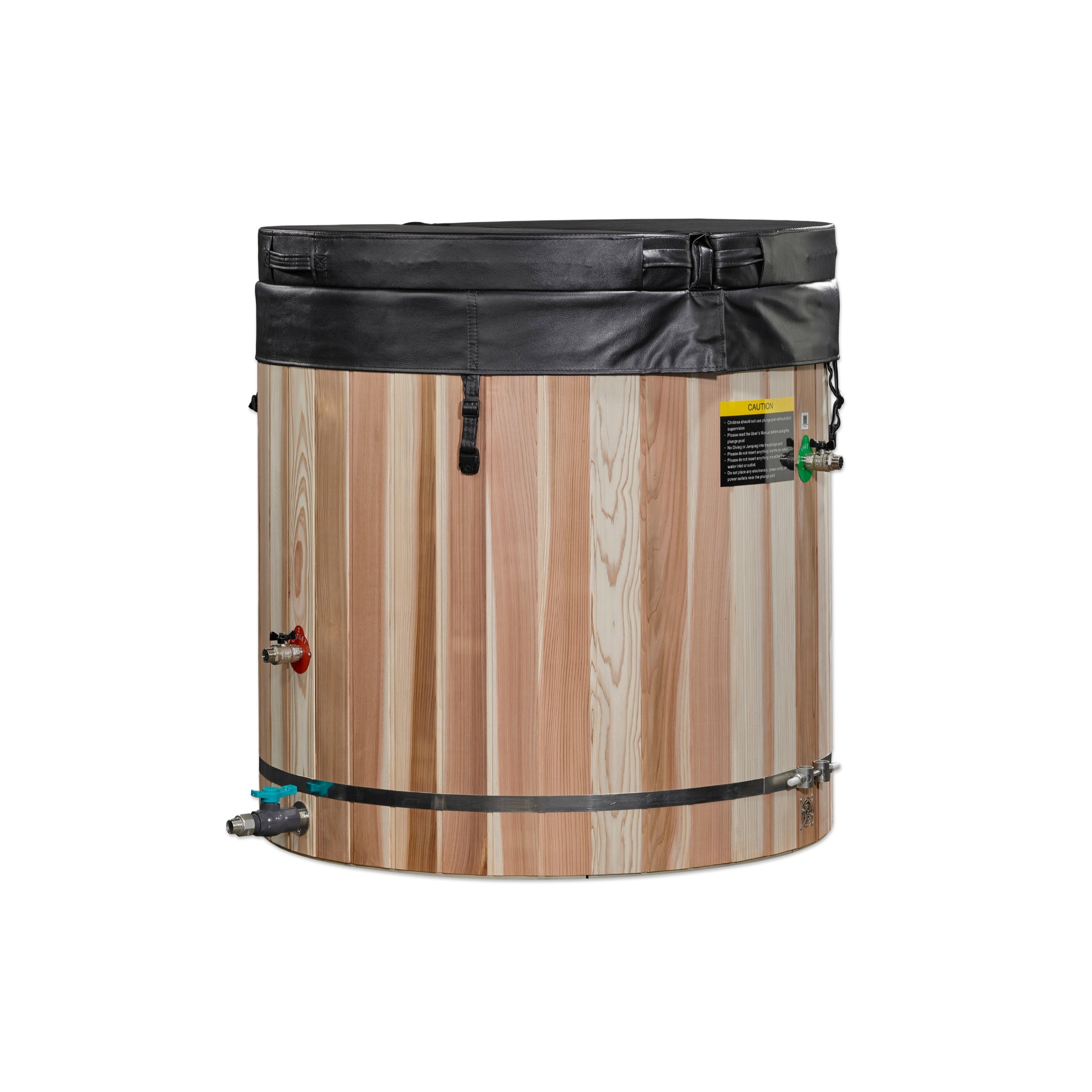 Dynamic Cold Therapy Barrel Cold Plunge Tub, 304 Stainless Steel Interior & Pacific Cedar Exterior, Model DCT-B-042-SSPC-34