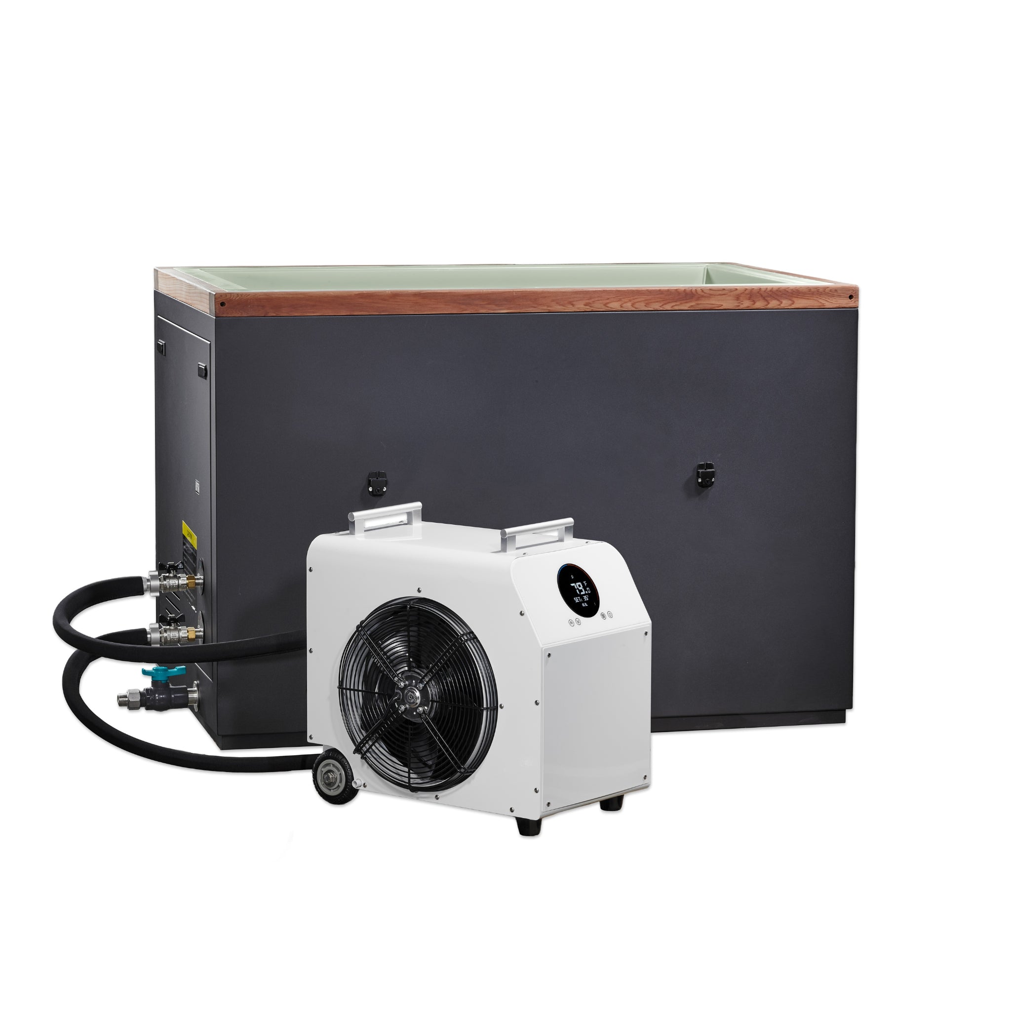 Dynamic Cold Therapy CUBOID Cold Plunge Tub with PVC Interior & Nano-Coated Stainless Steel Exterior, DCT-S-050-PL-34