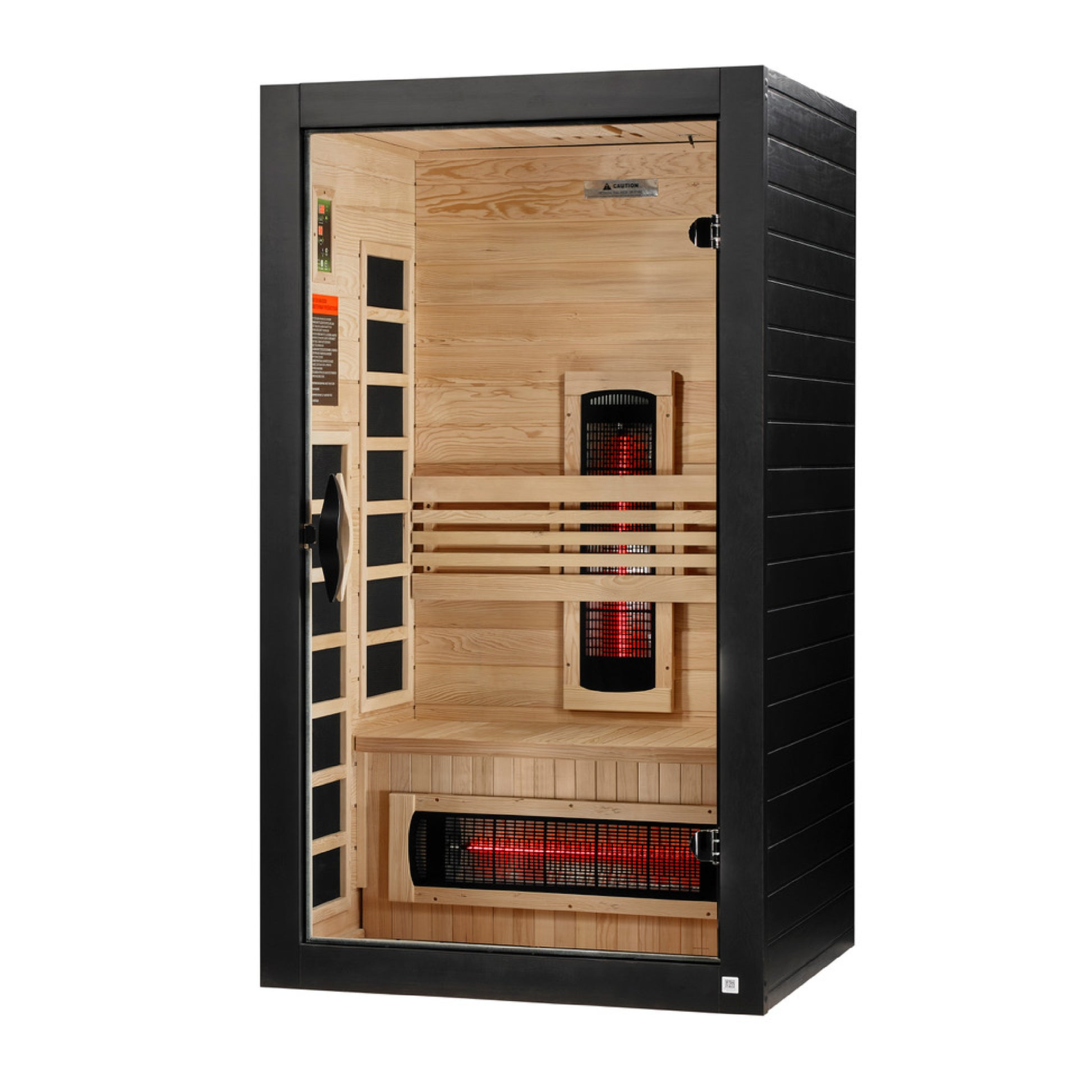 Dynamic Santorini 1-2 Person Full Spectrum Near Zero EMF Infrared Sauna, Canadian Hemlock, Espresso Stain, PureTech™, DYN-6009-03 FS