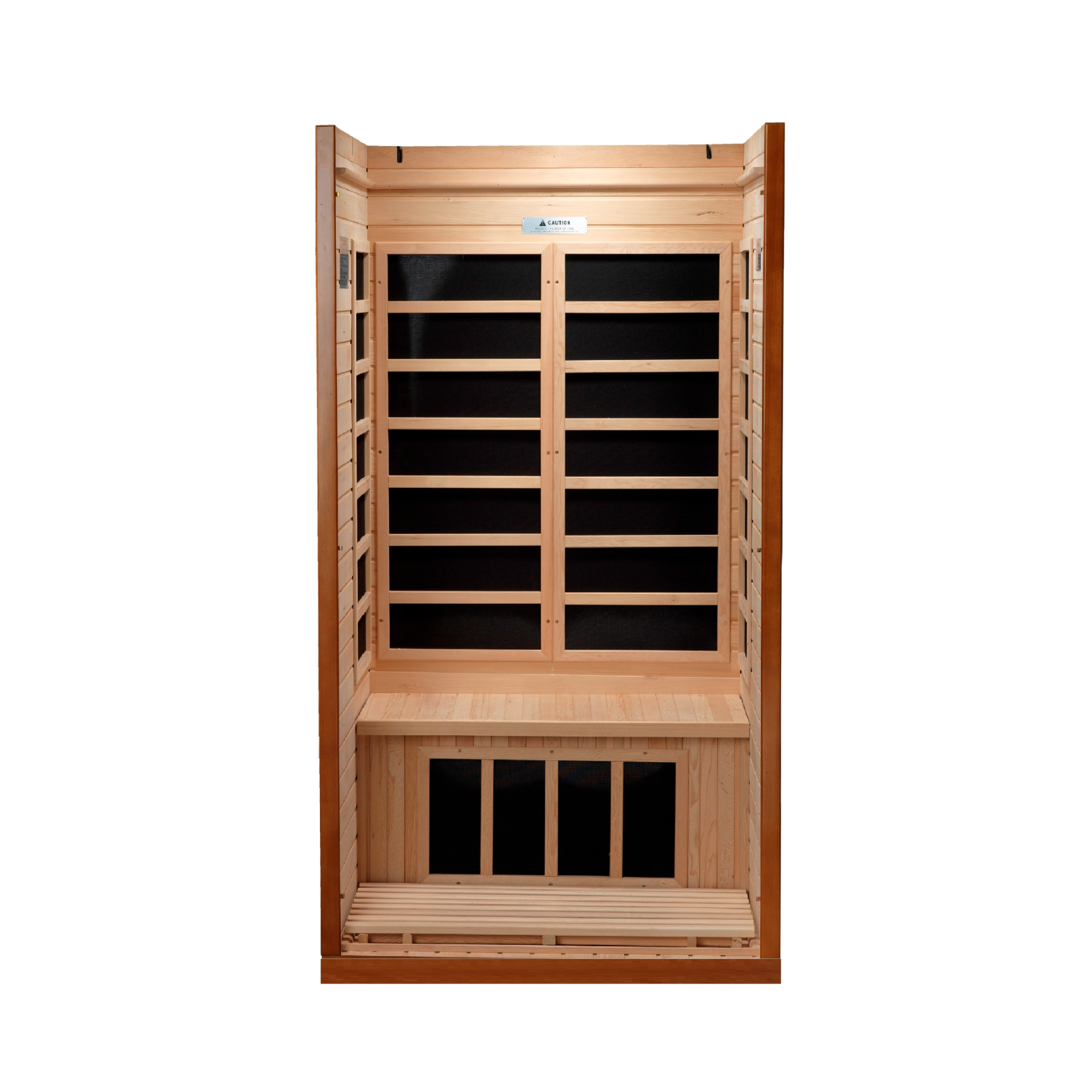 Dynamic Barcelona Elite 1–2 Person Ultra Low EMF Infrared Sauna (3–5MG) with Chromotherapy, Bluetooth & Honey Dark Canadian Hemlock – DYN-6106-01 Elite