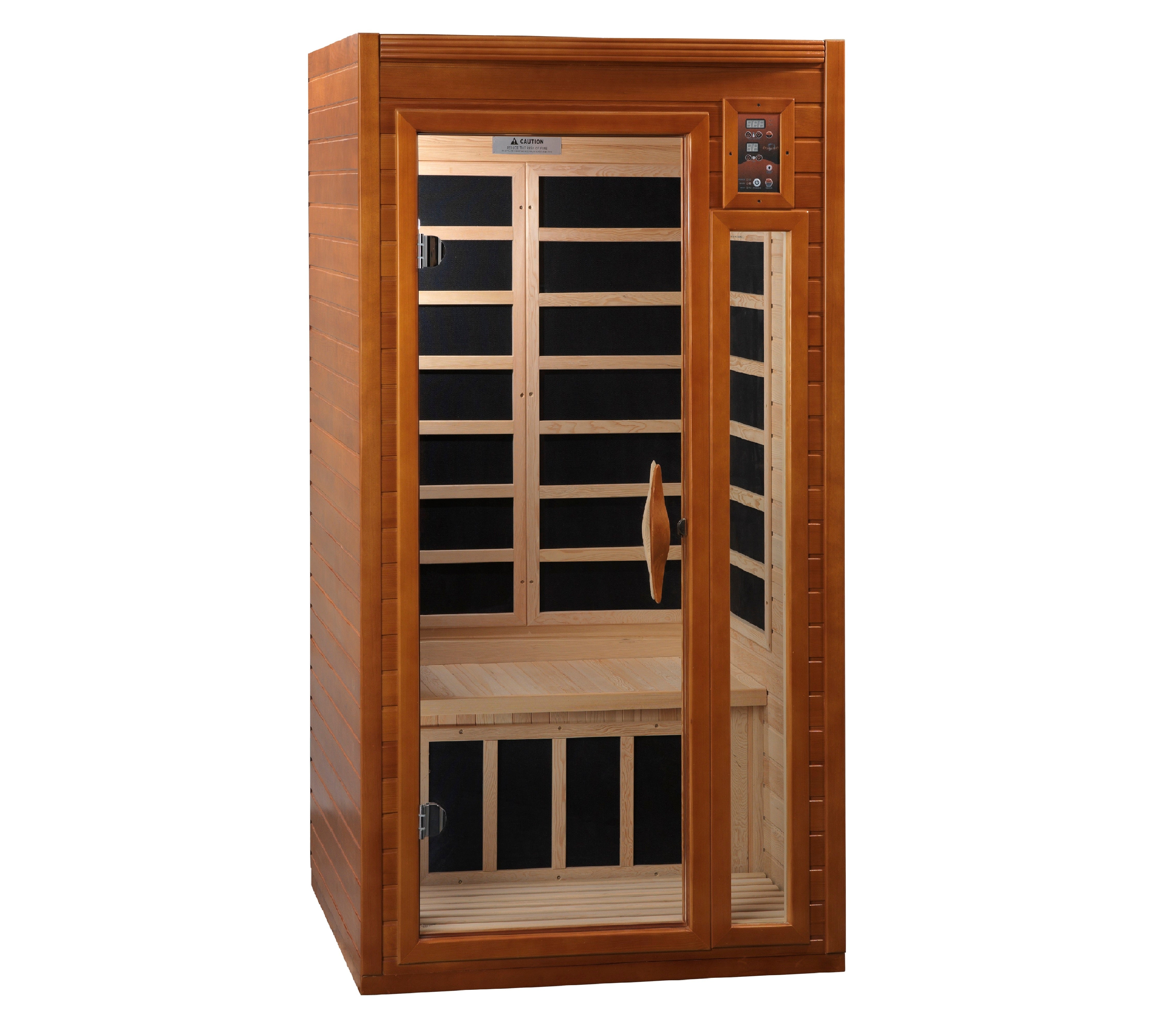 Dynamic Barcelona 1-2 Person Low EMF FAR Infrared Sauna, Canadian Hemlock, Indoor Home Sauna, DYN-6106-01