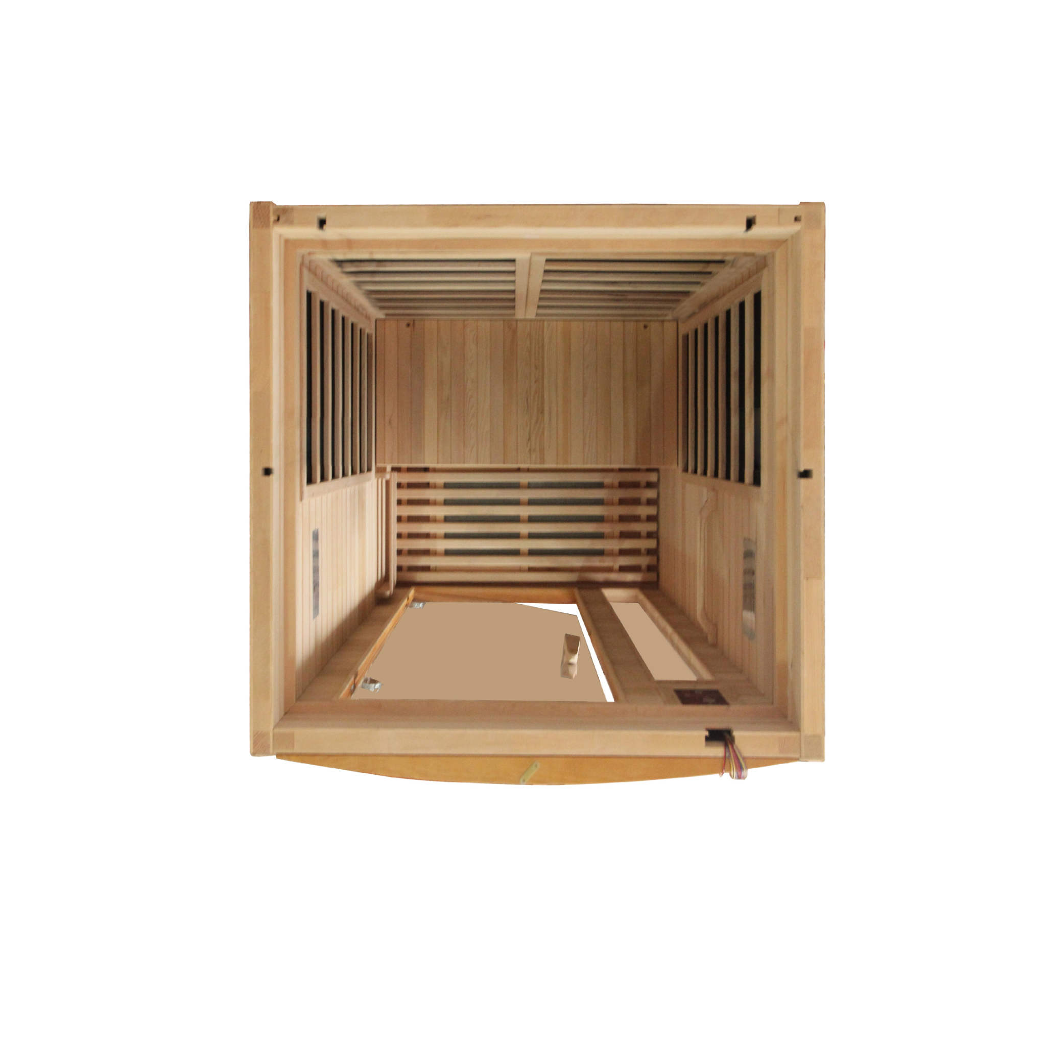 Dynamic Barcelona Elite 1–2 Person Ultra Low EMF Infrared Sauna (3–5MG) with Chromotherapy, Bluetooth & Honey Dark Canadian Hemlock – DYN-6106-01 Elite
