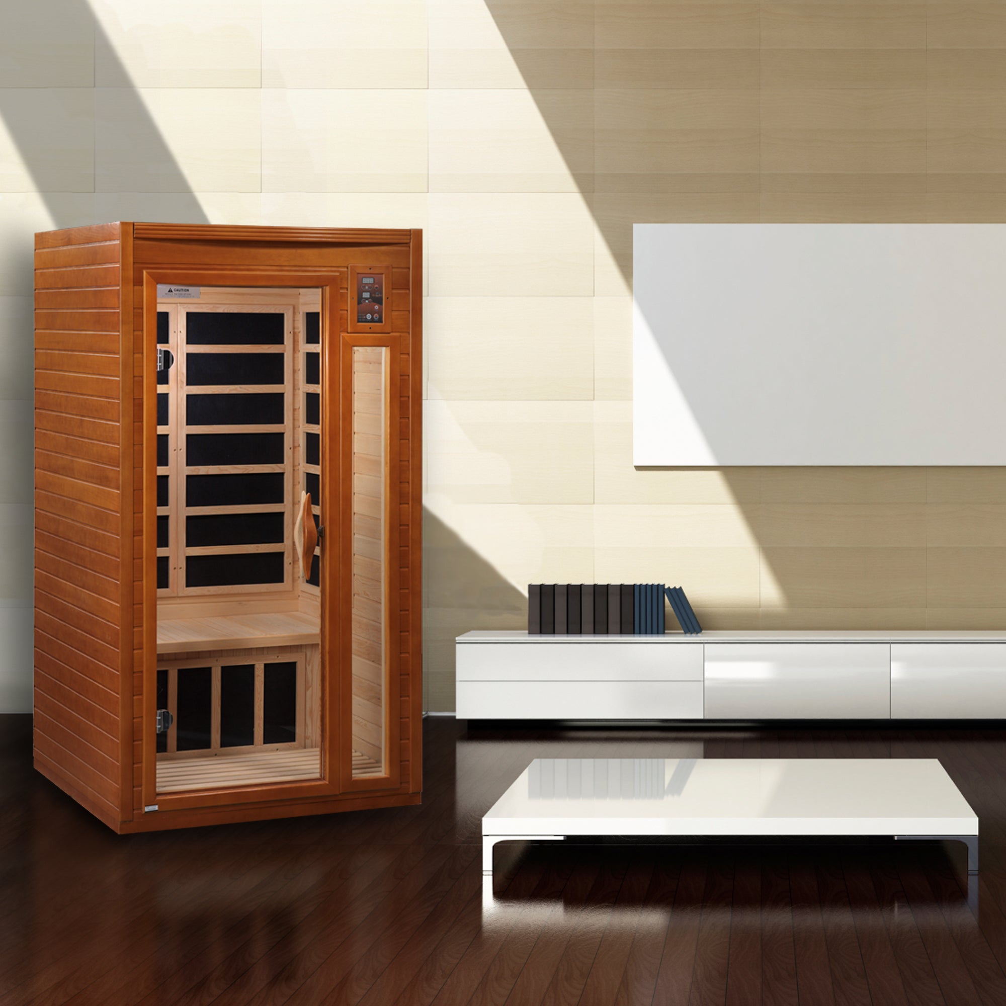 Dynamic Barcelona 1-2 Person Low EMF FAR Infrared Sauna, Canadian Hemlock, Indoor Home Sauna, DYN-6106-01