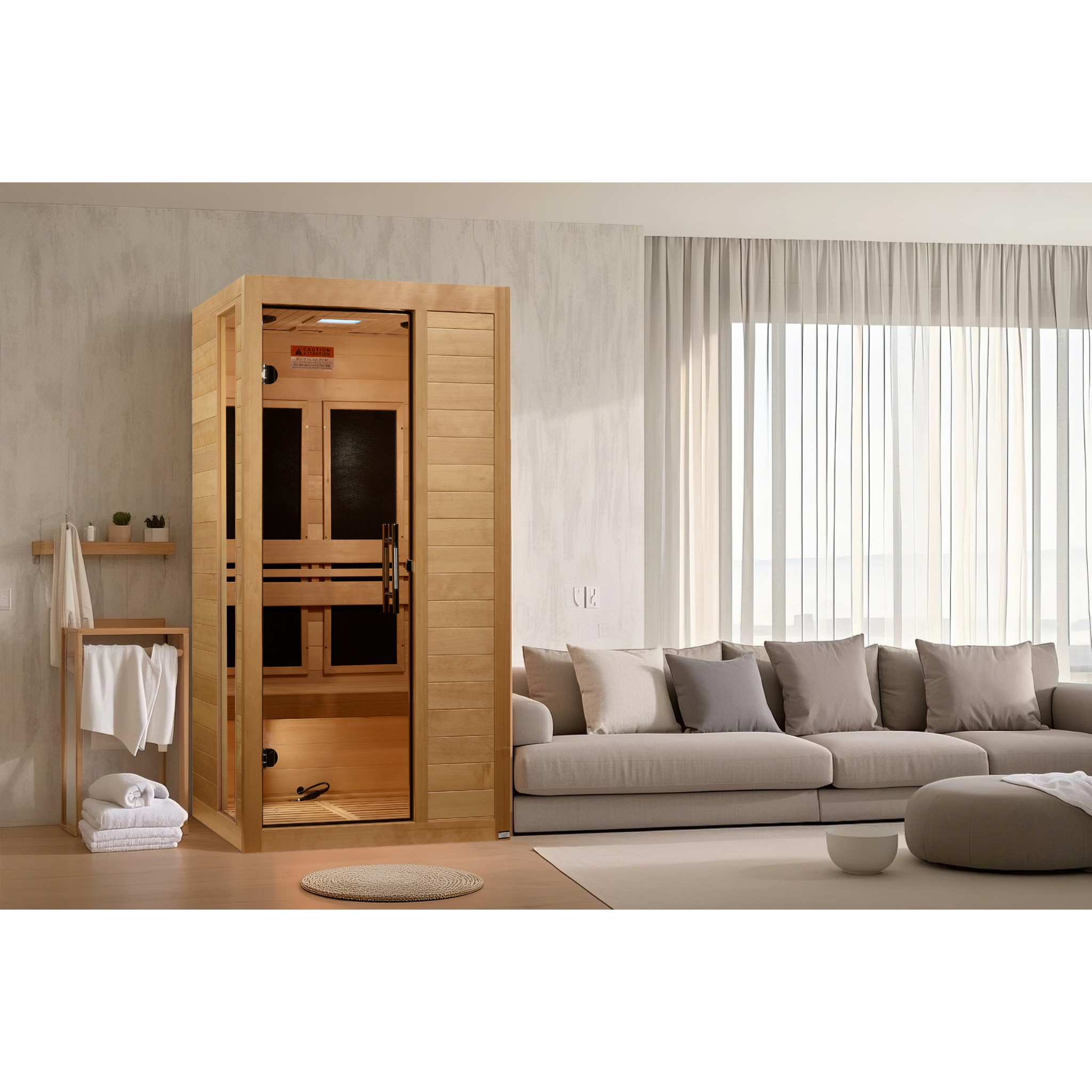 Dynamic Veneto 1–2 Person Infrared Sauna, Low EMF FAR Infrared, Canadian Hemlock, Indoor, 2026 Model, DYN-6115-05