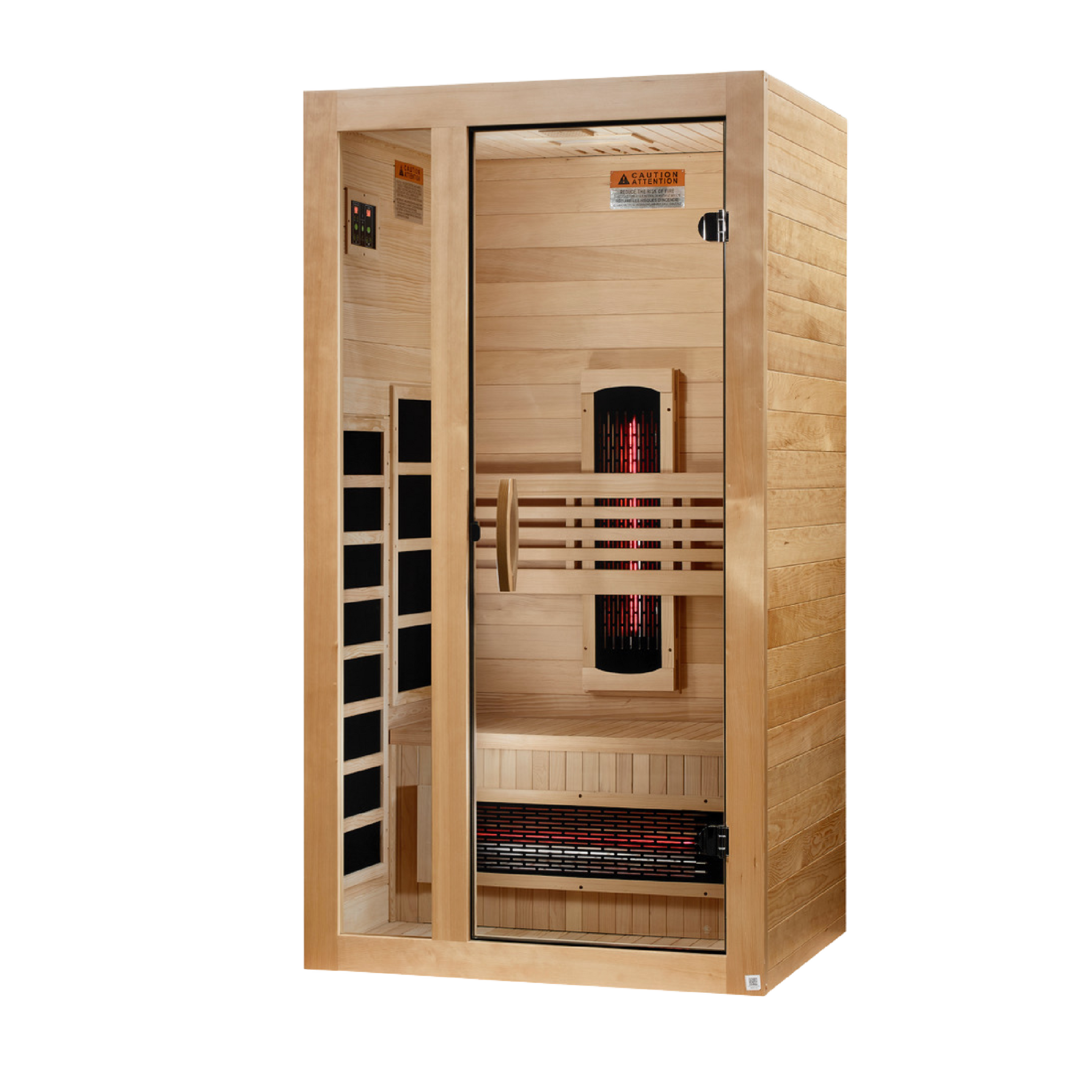 Dynamic Gracia 1-2 Person Full Spectrum Near Zero EMF FAR Infrared Sauna, Canadian Hemlock, DYN-6119-03 FS