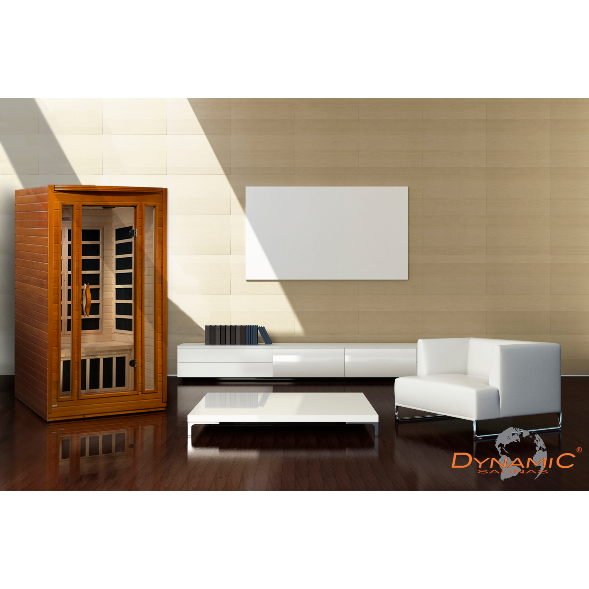 Dynamic San Marino Elite 2 Person Ultra Low EMF FAR Infrared Sauna (3–5MG) with Chromotherapy & Bluetooth, Canadian Hemlock – DYN-6206-01 Elite