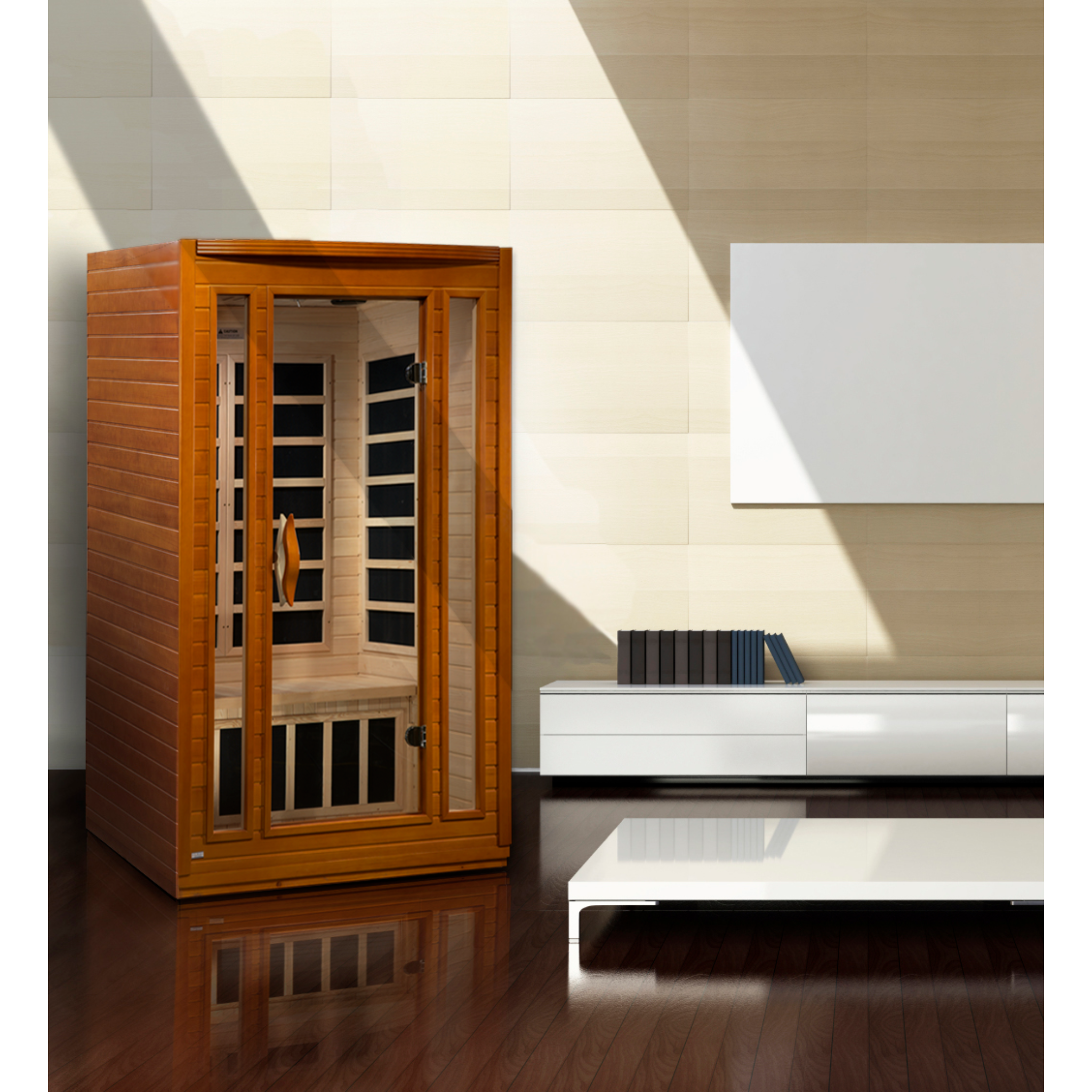 Dynamic San Marino 2 Person Infrared Sauna, Low EMF FAR Infrared, Canadian Hemlock, Indoor, DYN-6206-01