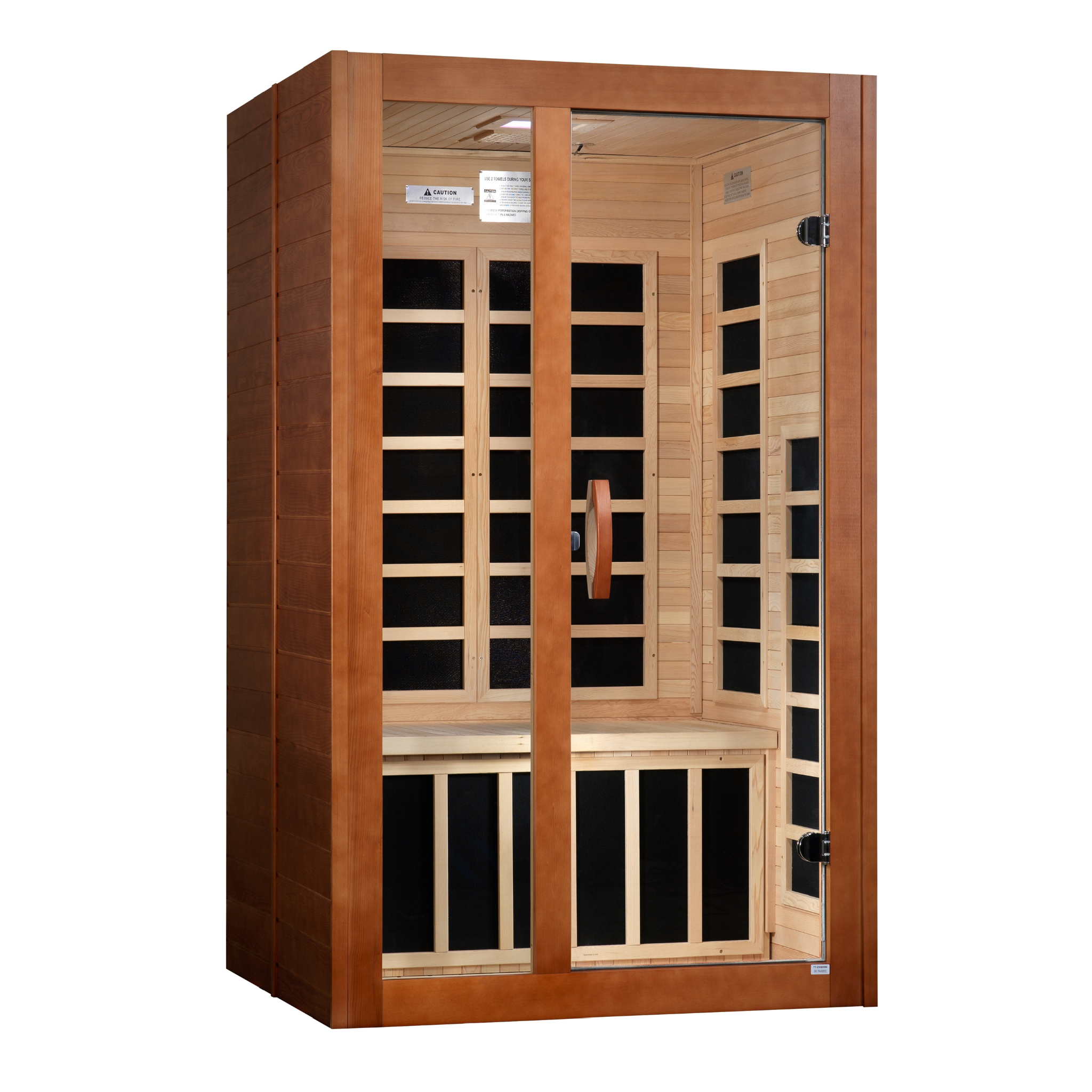 Dynamic Santiago Elite 2 Person Ultra Low EMF Infrared Sauna (3–5MG) with Chromotherapy, Bluetooth & Canadian Hemlock – DYN-6209-02 Elite