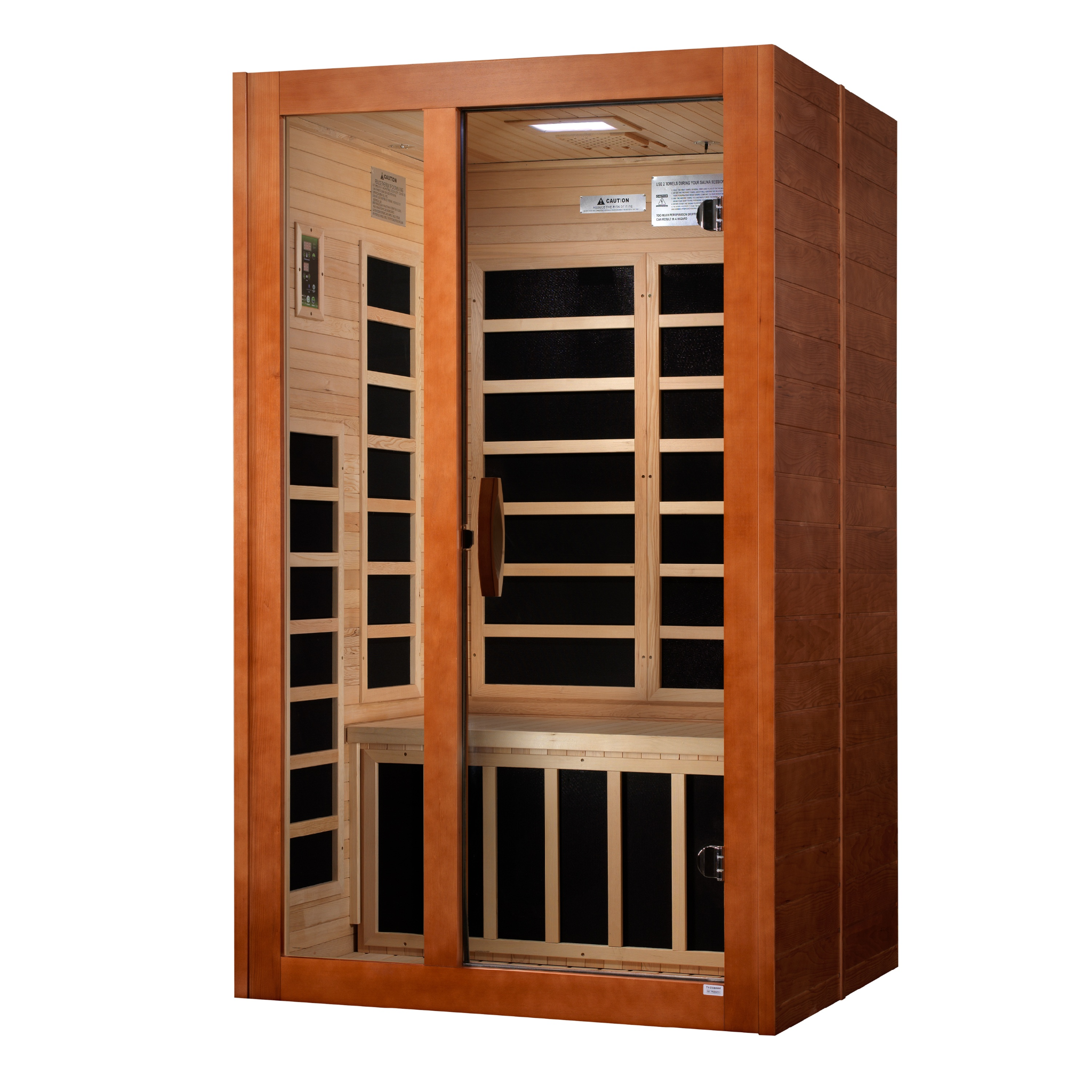 Dynamic Santiago Elite 2 Person Ultra Low EMF Infrared Sauna (3–5MG) with Chromotherapy, Bluetooth & Canadian Hemlock – DYN-6209-02 Elite