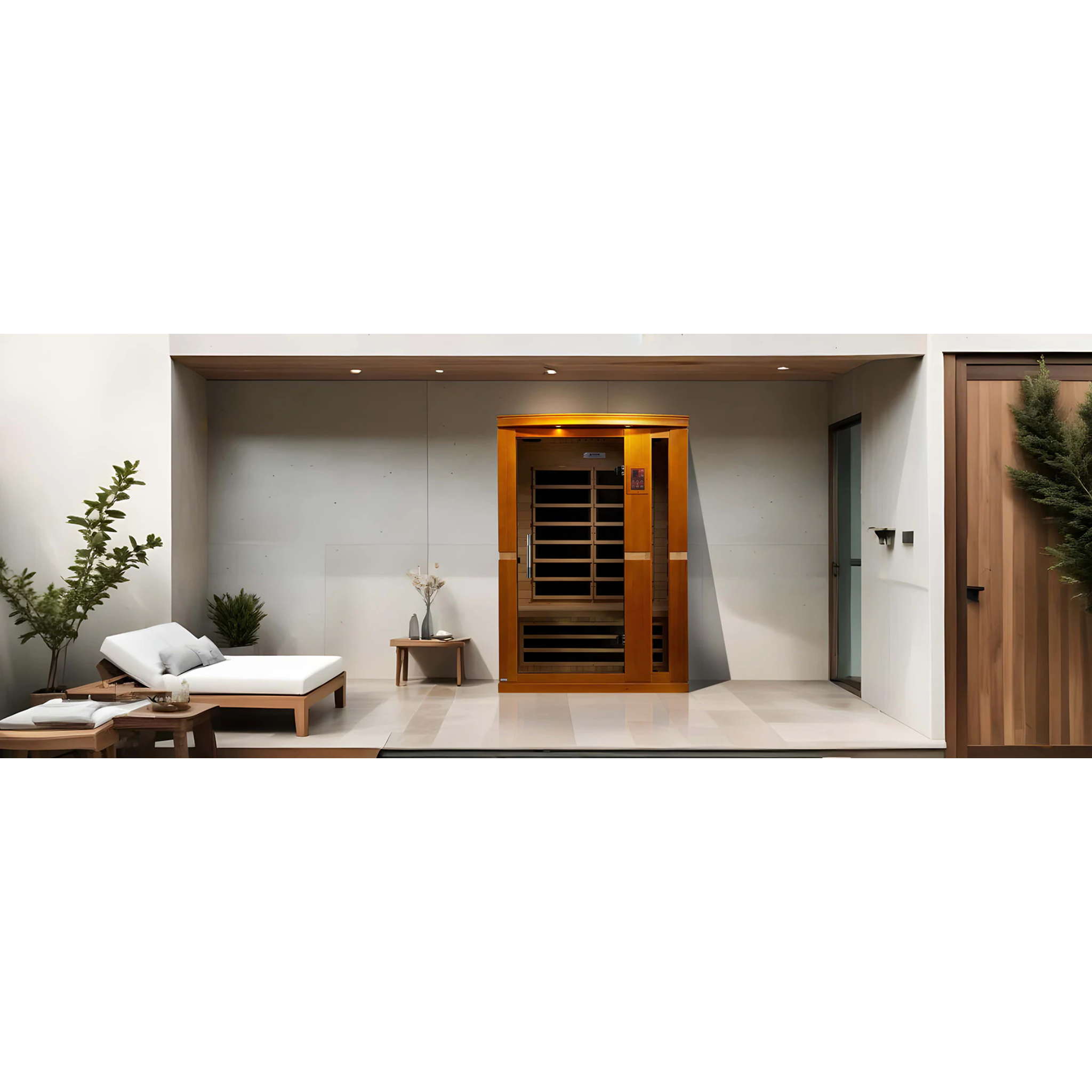 Dynamic Vittoria Elite 2 Person Ultra Low EMF Infrared Sauna (3–5MG) with Bronze Glass, Chromotherapy & Bluetooth – Canadian Hemlock – DYN-6220-01 Elite