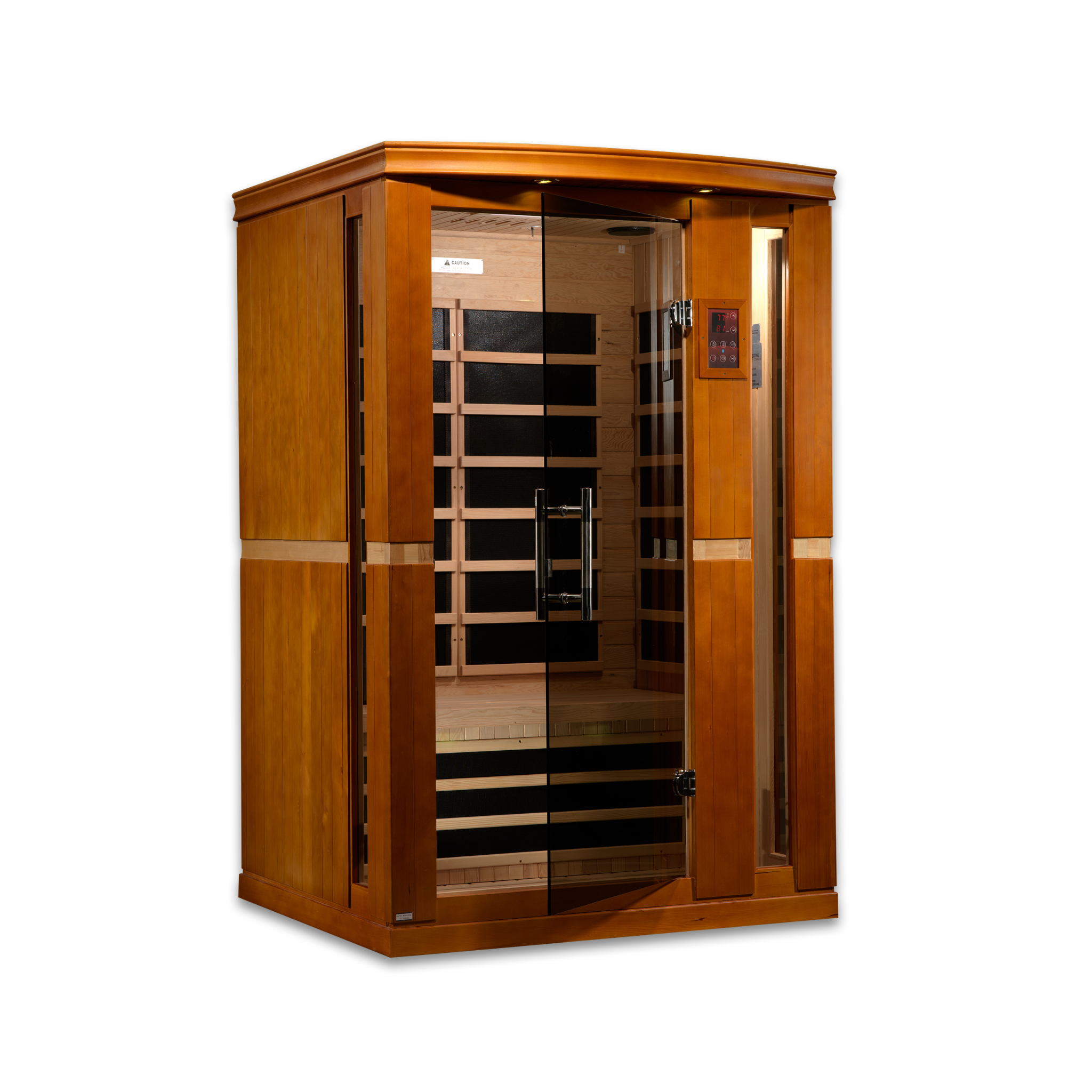 Dynamic Vittoria Elite 2 Person Ultra Low EMF Infrared Sauna (3–5MG) with Bronze Glass, Chromotherapy & Bluetooth – Canadian Hemlock – DYN-6220-01 Elite