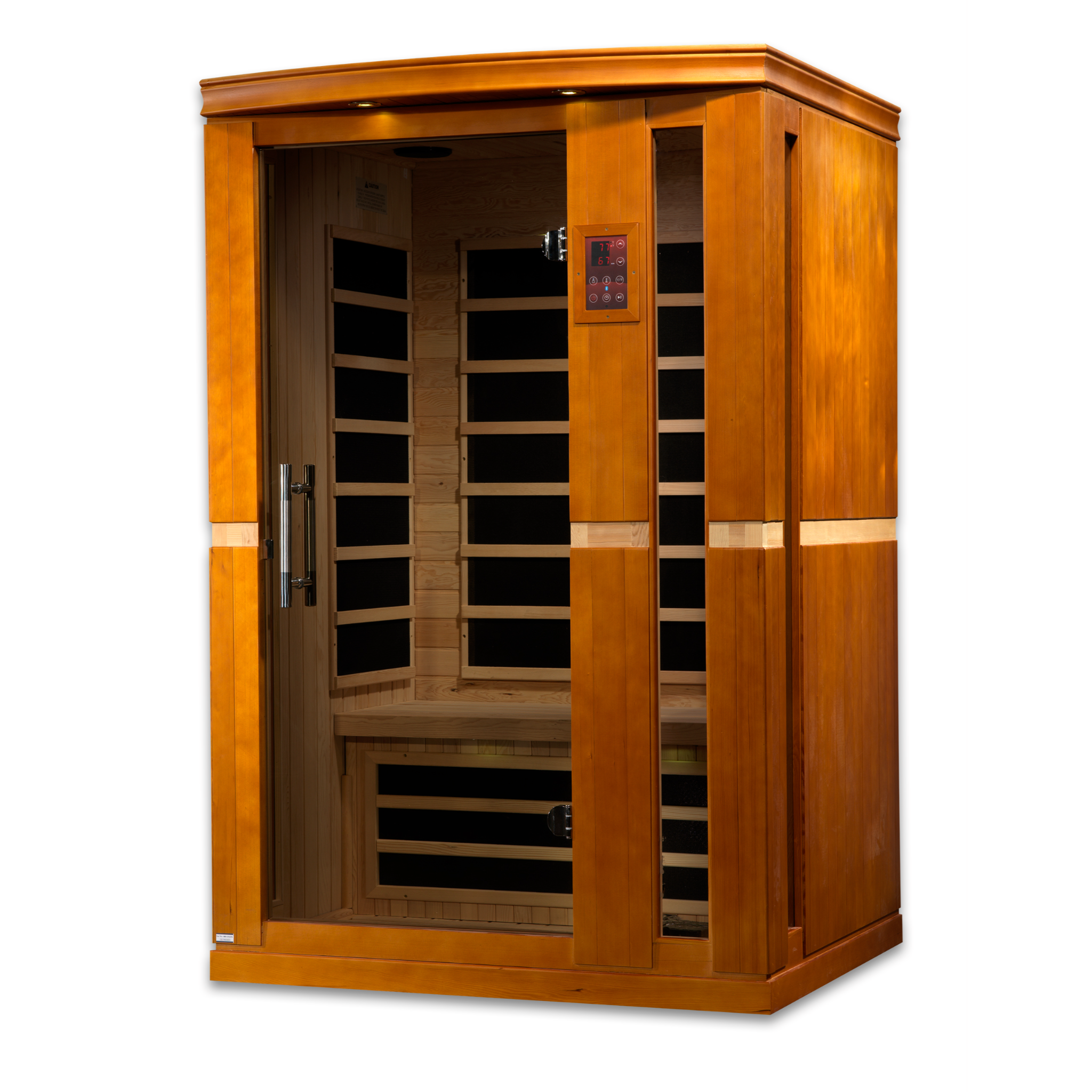 Dynamic Vittoria Elite 2 Person Ultra Low EMF Infrared Sauna (3–5MG) with Bronze Glass, Chromotherapy & Bluetooth – Canadian Hemlock – DYN-6220-01 Elite