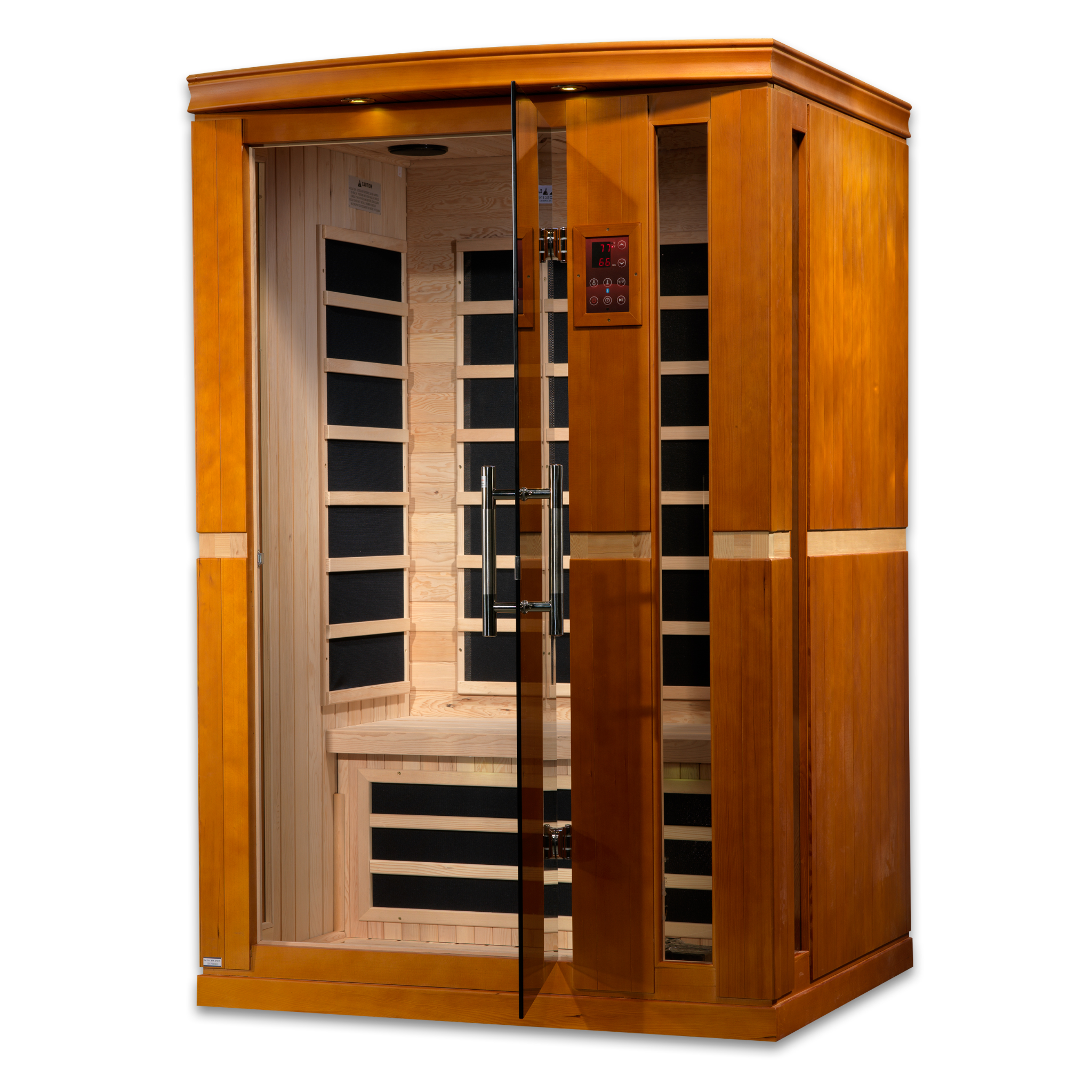 Dynamic Vittoria Elite 2 Person Ultra Low EMF Infrared Sauna (3–5MG) with Bronze Glass, Chromotherapy & Bluetooth – Canadian Hemlock – DYN-6220-01 Elite