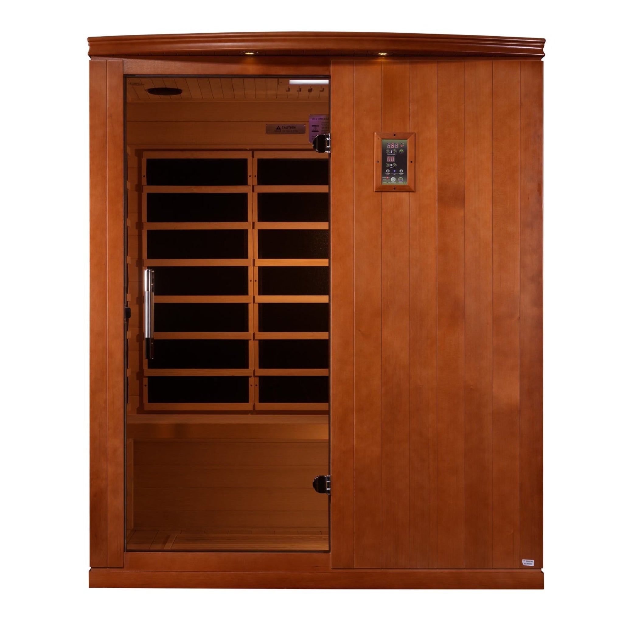 Dynamic Madrid Elite 3 Person Ultra Low EMF Infrared Sauna (3–5MG) with Chromotherapy, Bluetooth & Canadian Hemlock – DYN-6310-04 Elite