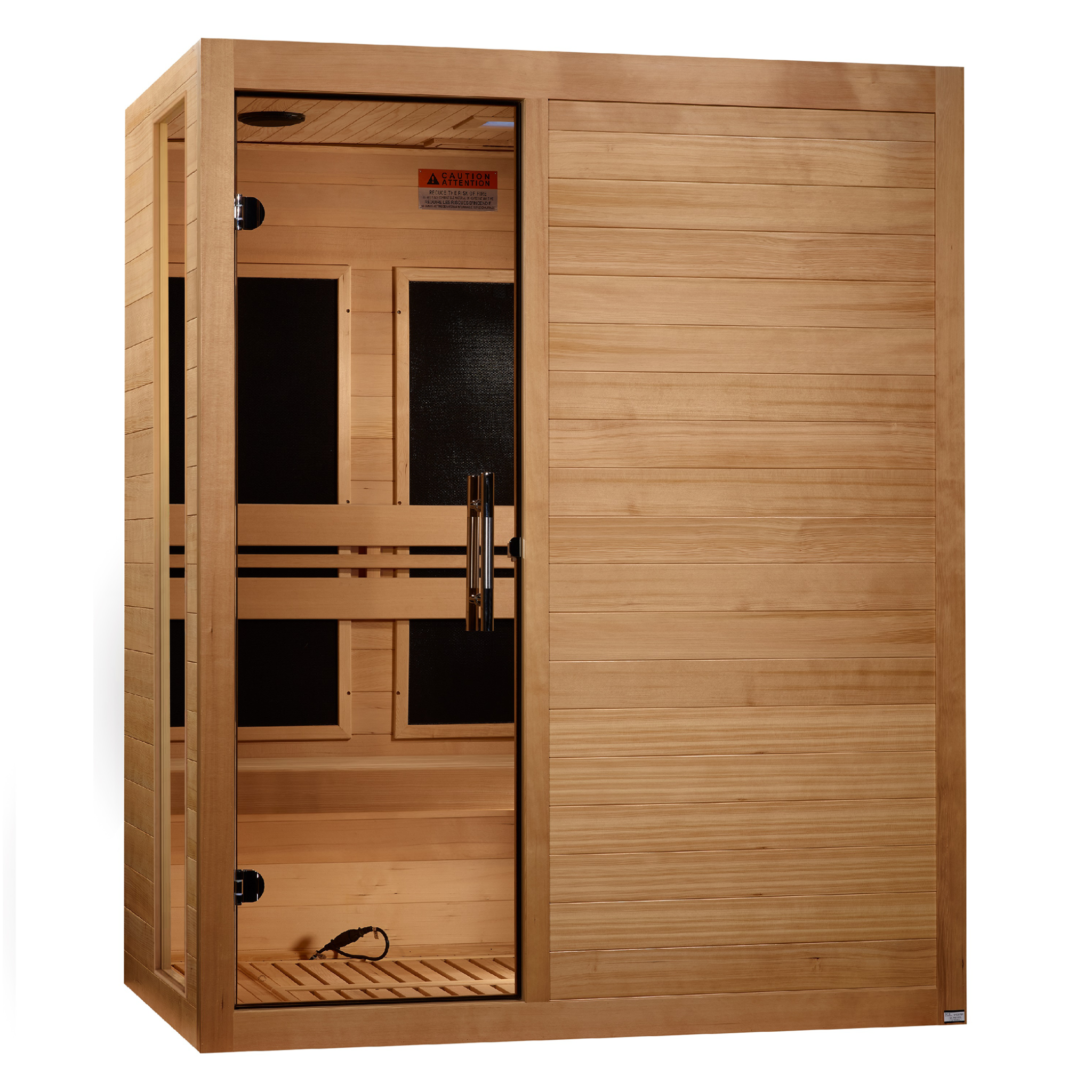 Dynamic Toscana 3 Person Infrared Sauna, Low EMF FAR Infrared, Indoor Canadian Hemlock, DYN-6315-05