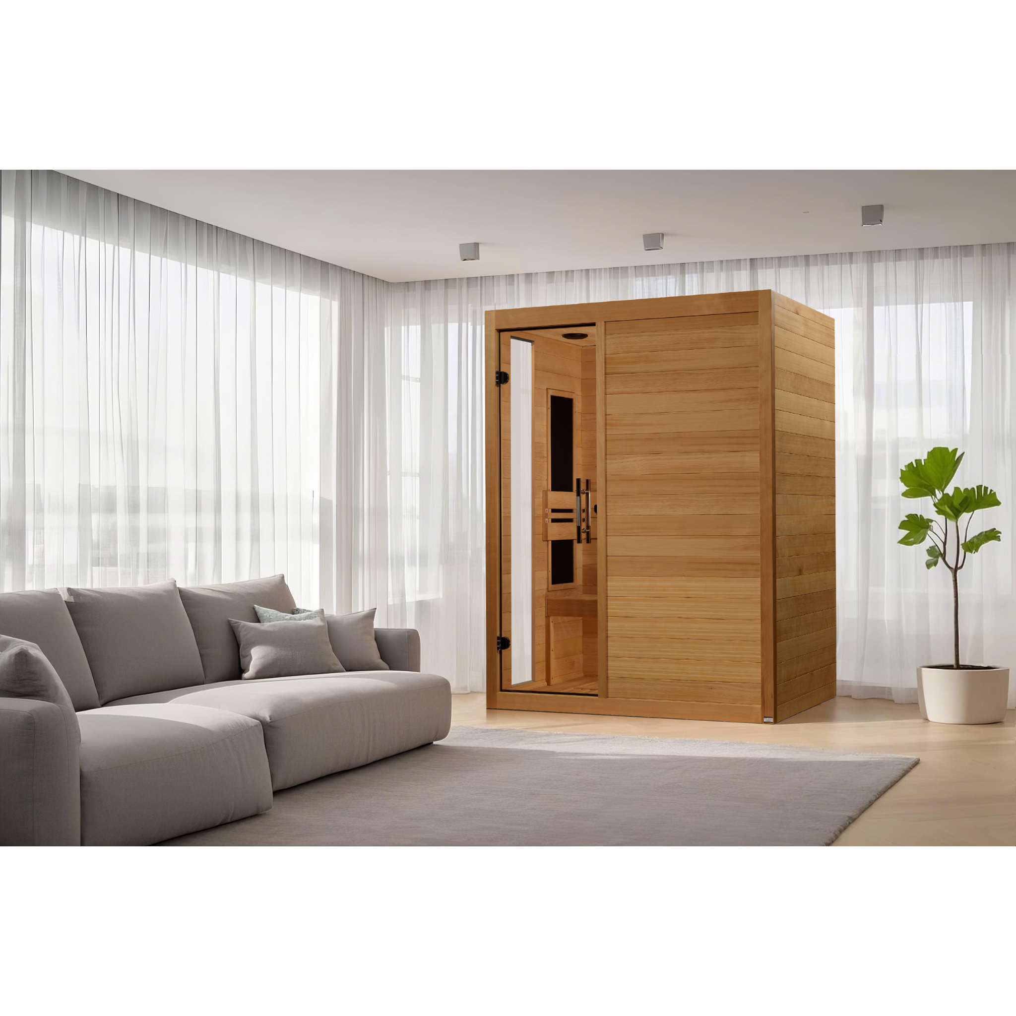 Dynamic Toscana 3 Person Infrared Sauna, Low EMF FAR Infrared, Indoor Canadian Hemlock, DYN-6315-05
