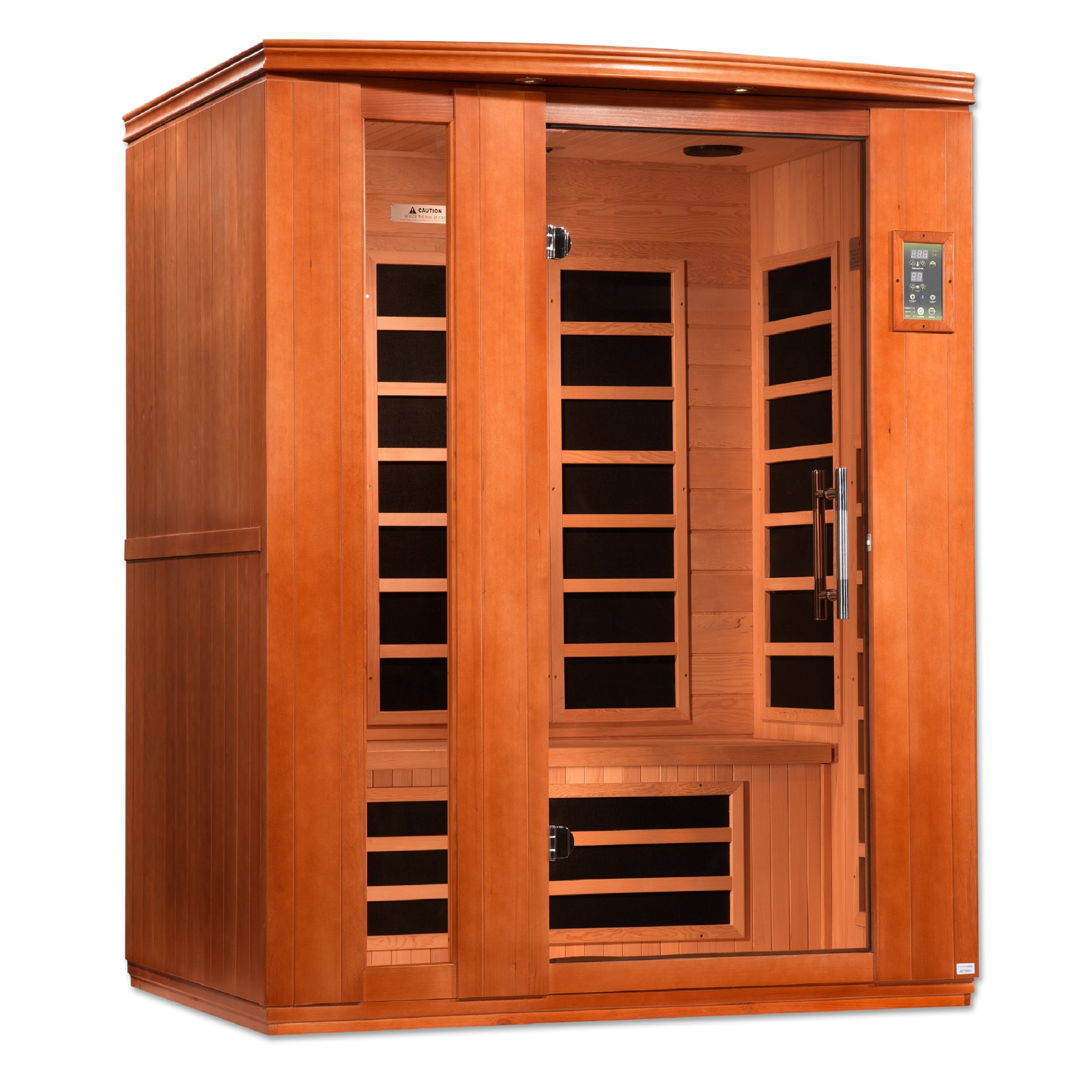 Dynamic Lugano 3 Person Infrared Sauna, Low EMF FAR Infrared, Indoor Canadian Hemlock, DYN-6336-02