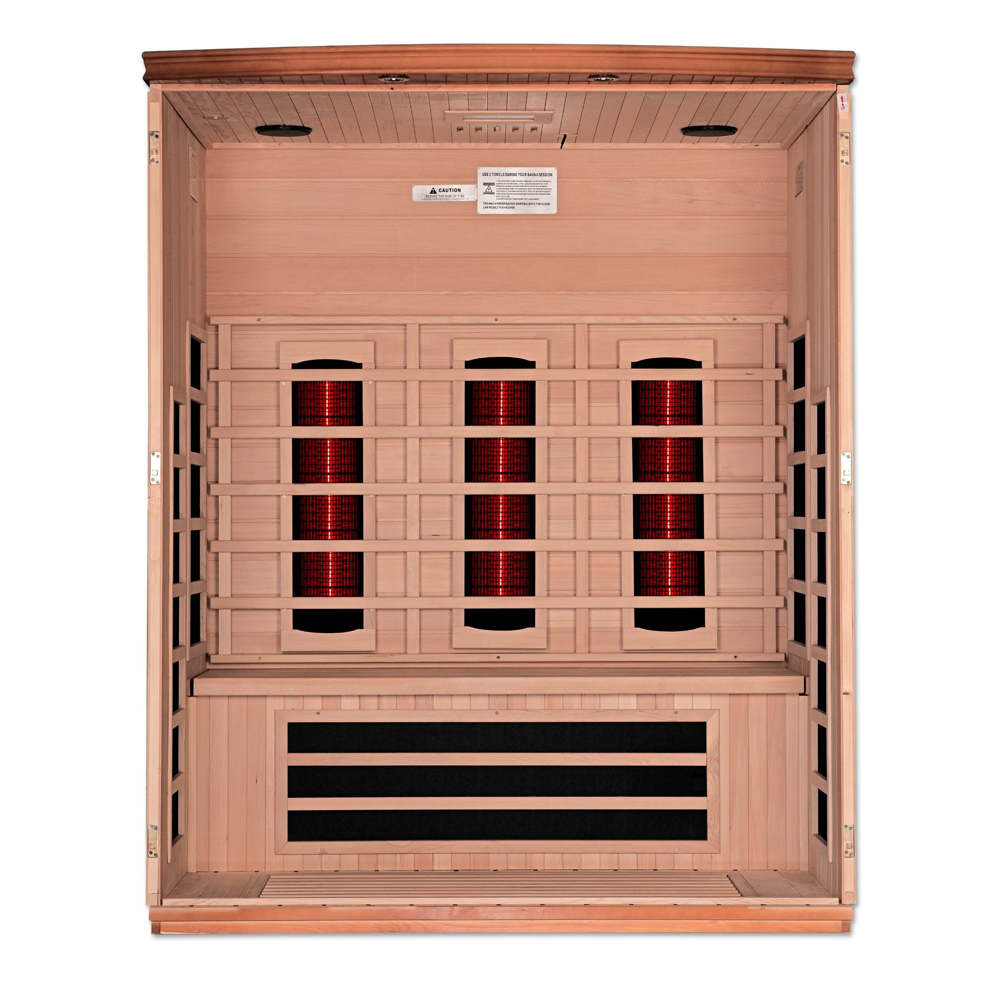 Dynamic Lugano 3 Person Full Spectrum Near Zero EMF Infrared Sauna (Under 3MG) with Near IR, Chromotherapy & Bluetooth – DYN-6336-03 FS
