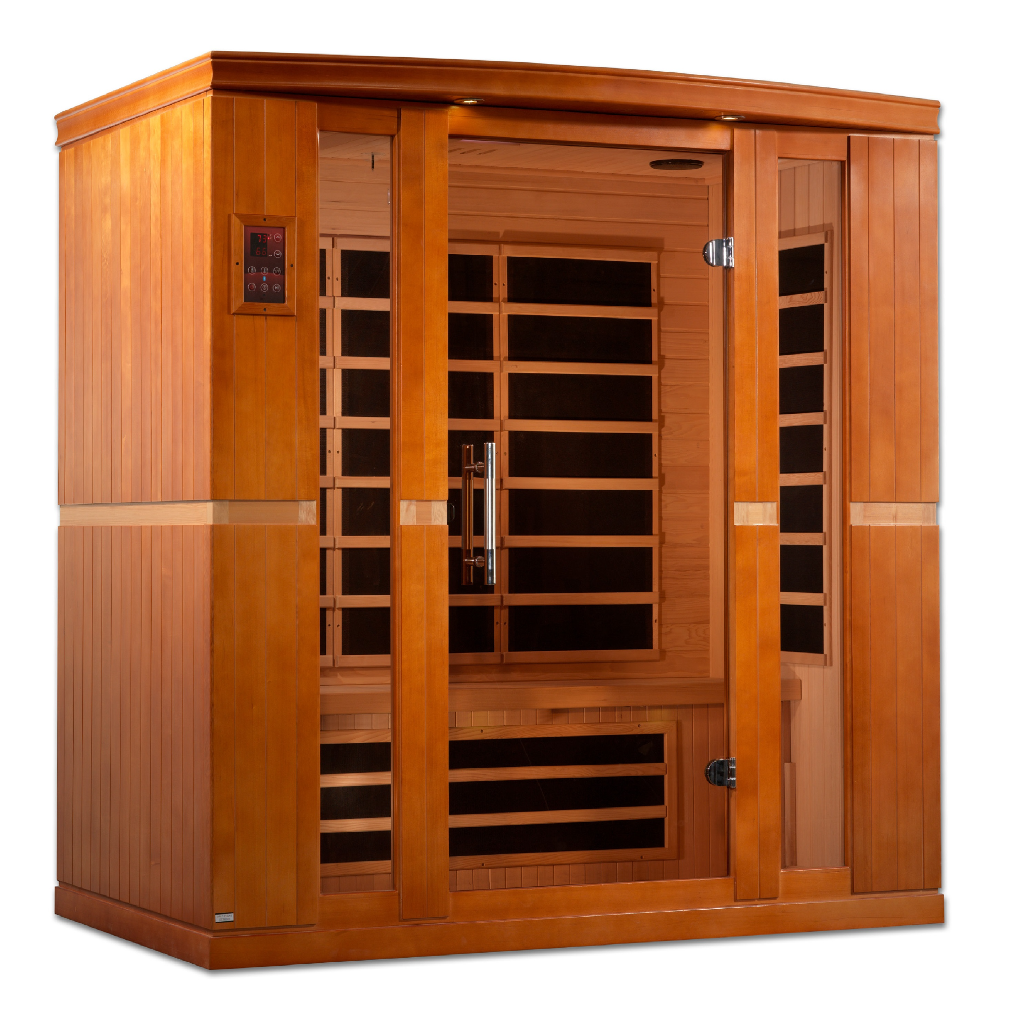 Dynamic Bergamo 4 Person Infrared Sauna, Low EMF FAR Infrared, Indoor Canadian Hemlock, DYN-6440-01