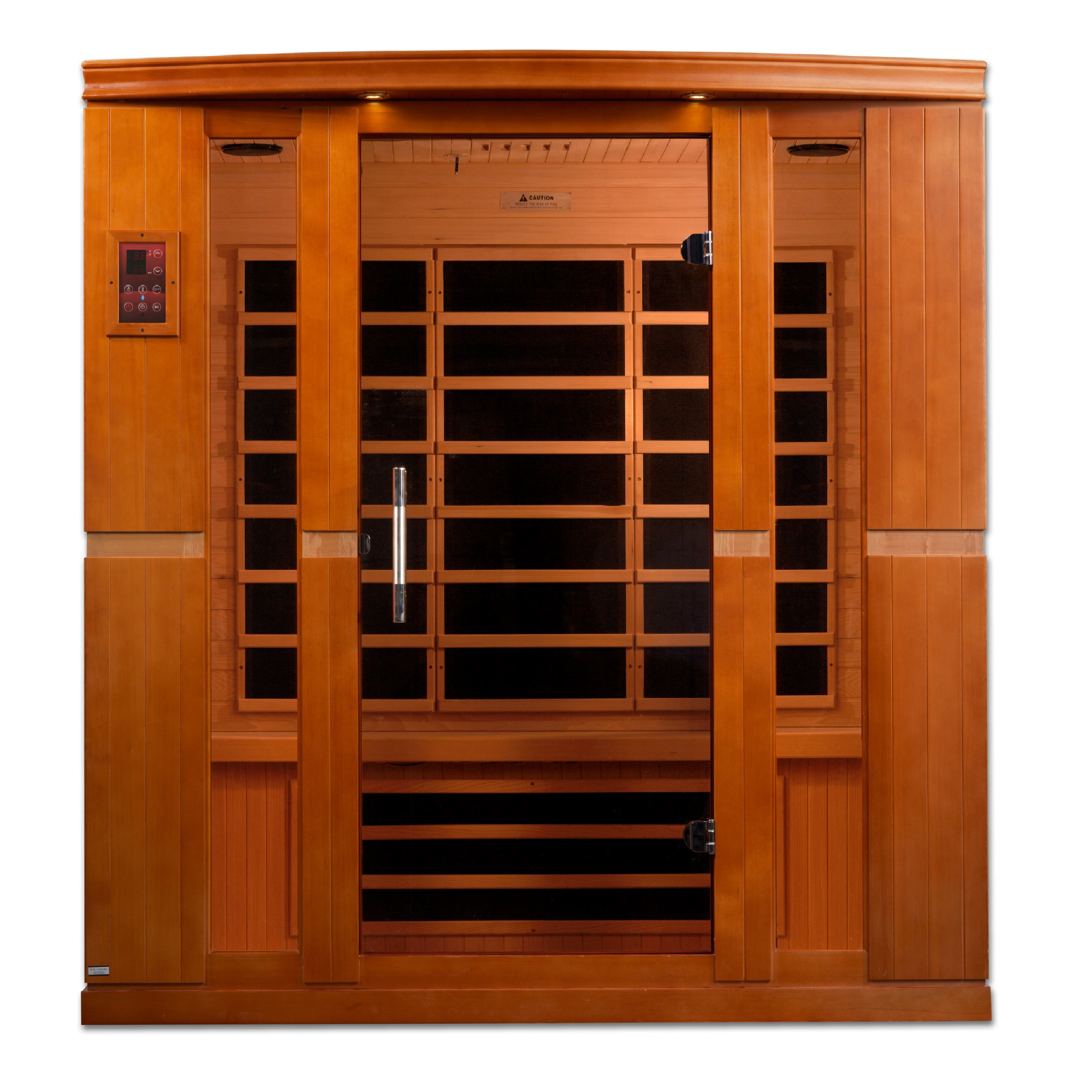 Dynamic Bergamo 4 Person Infrared Sauna, Low EMF FAR Infrared, Indoor Canadian Hemlock, DYN-6440-01