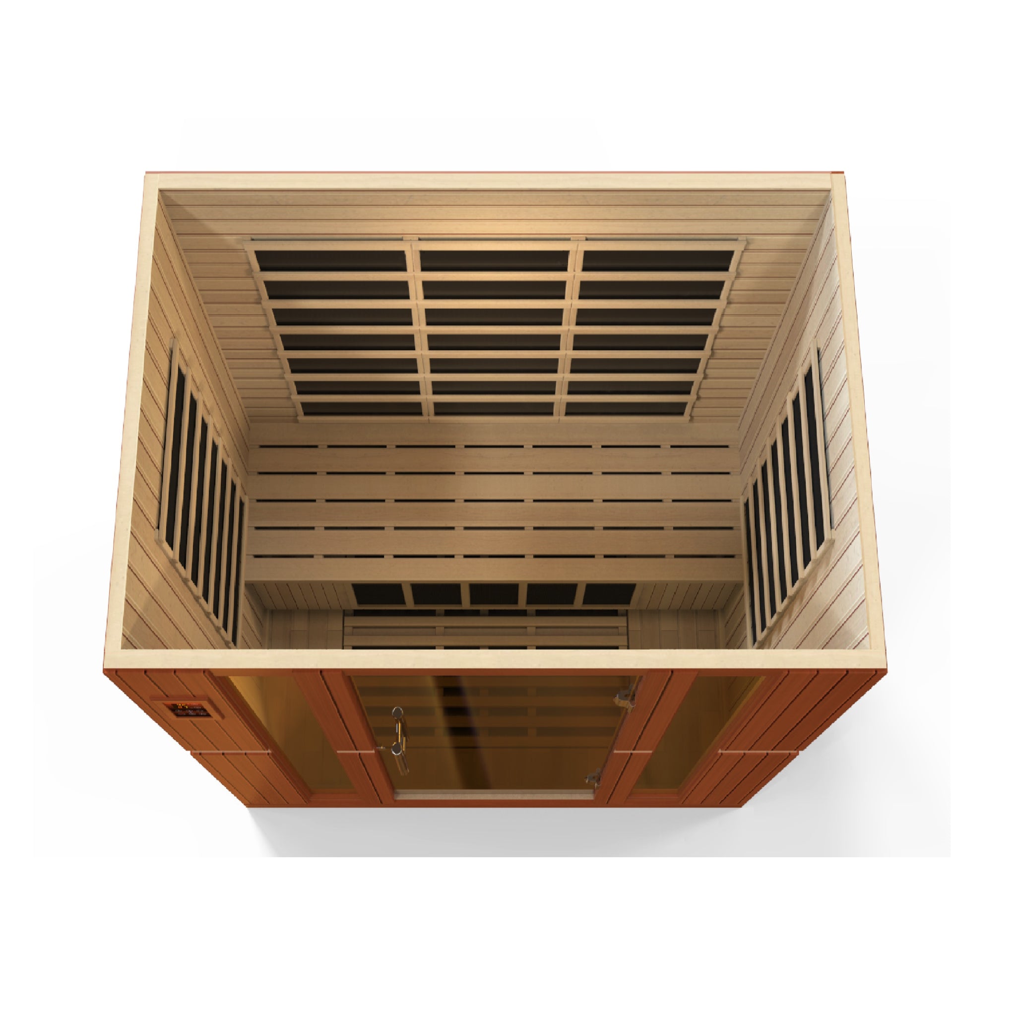 Dynamic Bergamo 4 Person Infrared Sauna, Low EMF FAR Infrared, Indoor Canadian Hemlock, DYN-6440-01
