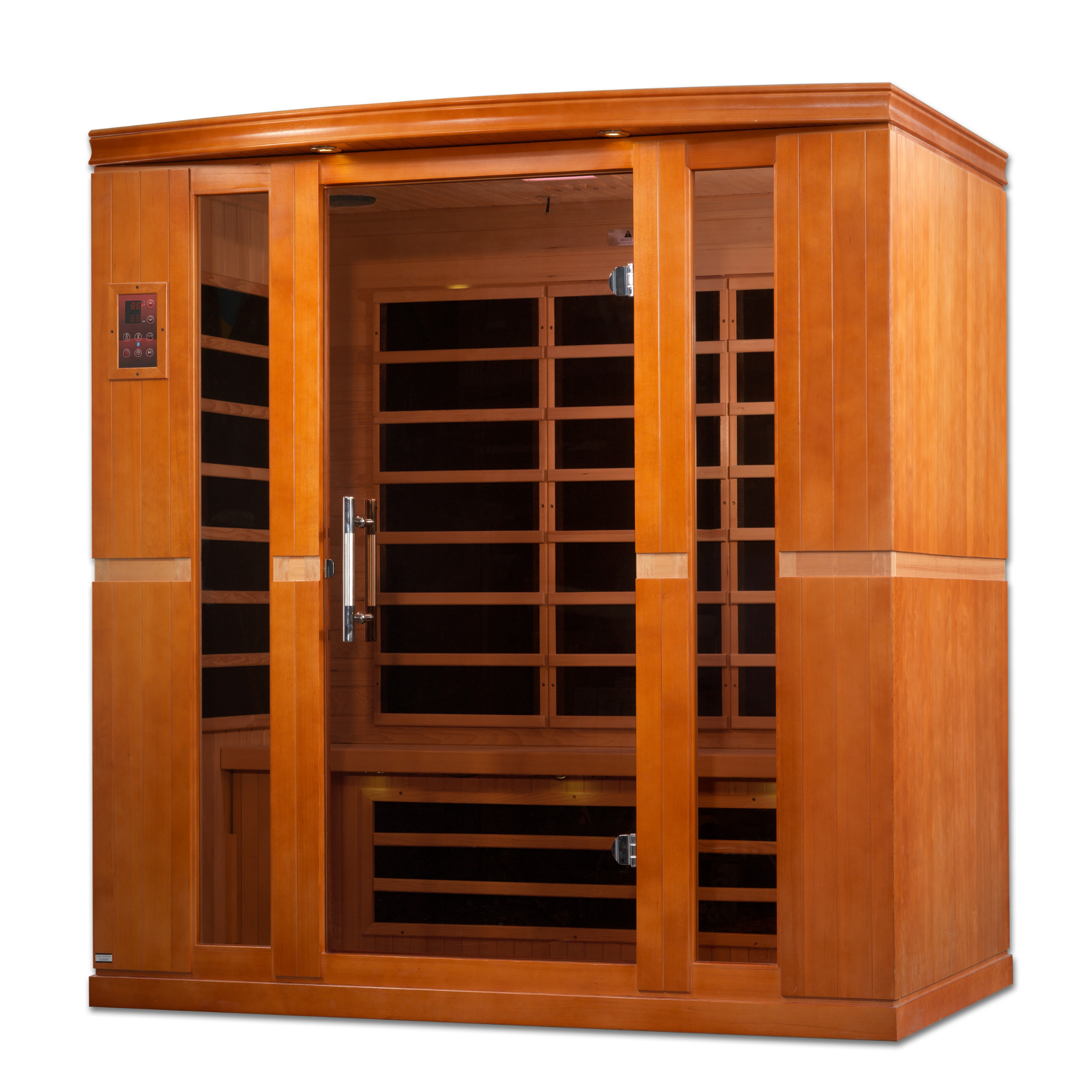 Dynamic Bergamo Elite 4 Person Ultra Low EMF Infrared Sauna (3–5MG) with Floor Heaters, Chromotherapy & Bluetooth – DYN-6440-01 Elite