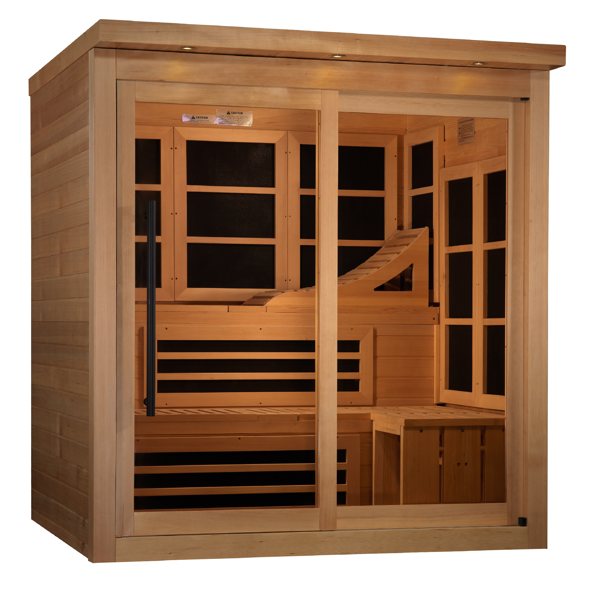 Golden Designs 6 Person Infrared Sauna, Near Zero EMF FAR Infrared, Canadian Hemlock, Indoor, GDI-6996-02 Elite