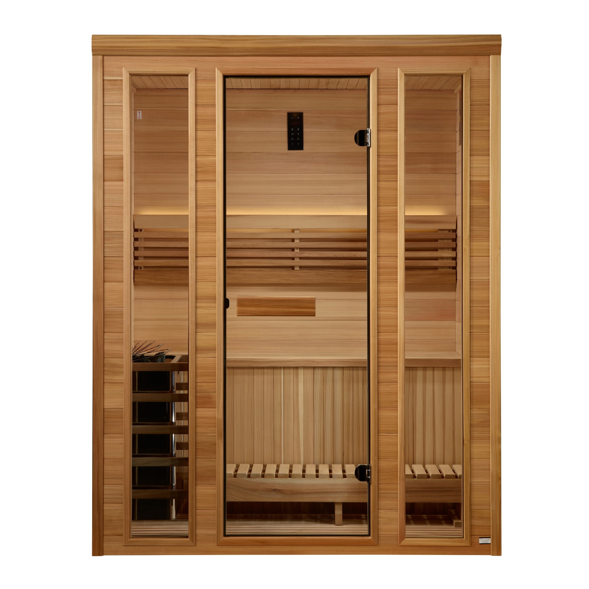 Golden Designs Andermatt Edition 3 Person Traditional Sauna | Pacific Premium Clear Cedar with Red Light Therapy