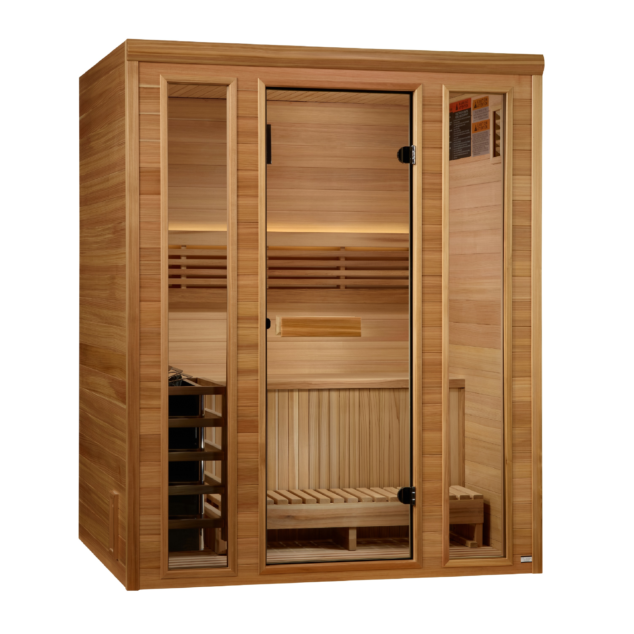 Golden Designs Andermatt Edition 3 Person Traditional Sauna | Pacific Premium Clear Cedar with Red Light Therapy
