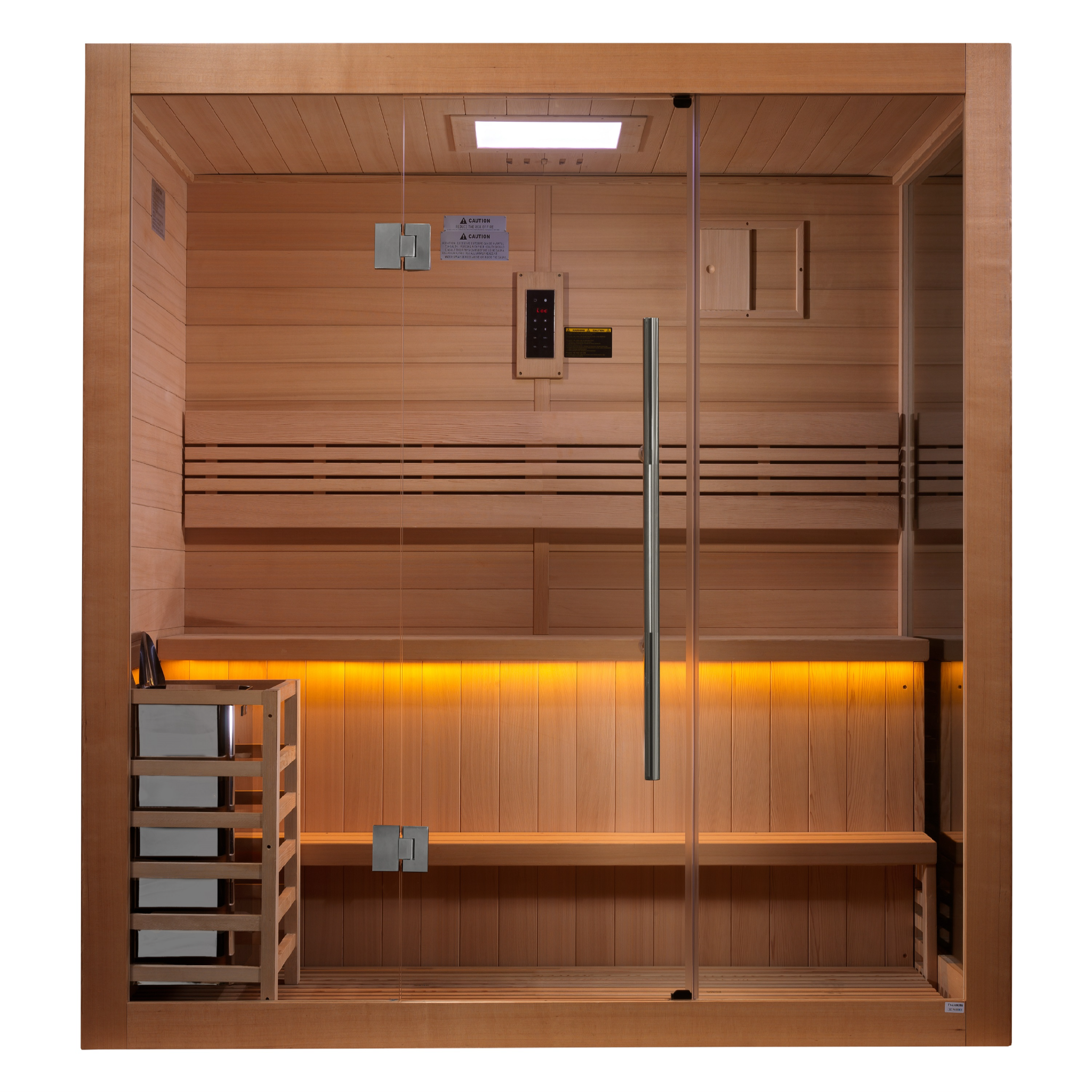 Golden Designs Forssa Edition 3 Person Traditional Sauna | Canadian Red Cedar Interior with Red Light Therapy GDI-7203-01