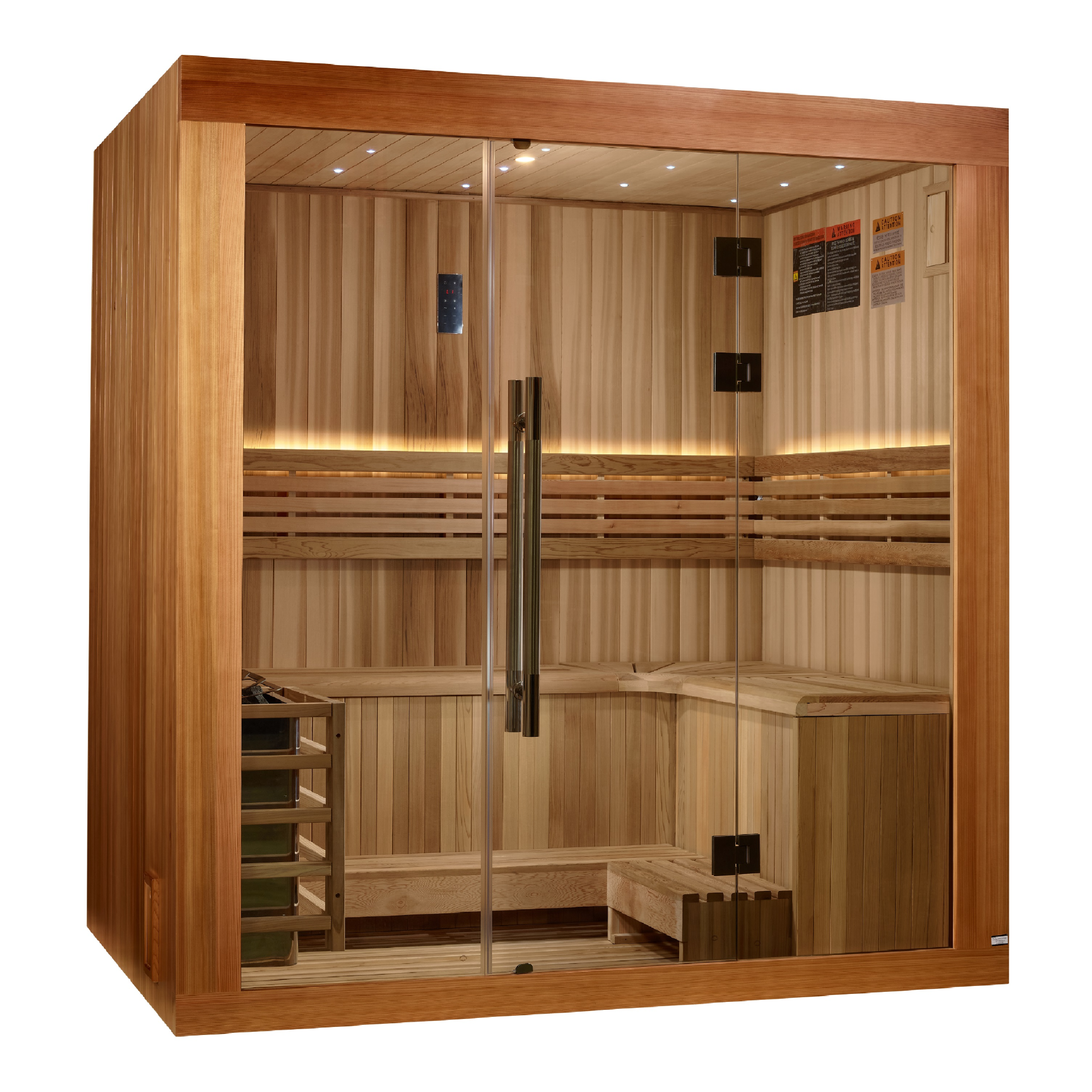 Golden Designs Copenhagen Edition 3-Person Traditional Sauna, Canadian Red Cedar Interior & Pacific Premium Clear Cedar Exterior, GDI-7389-02