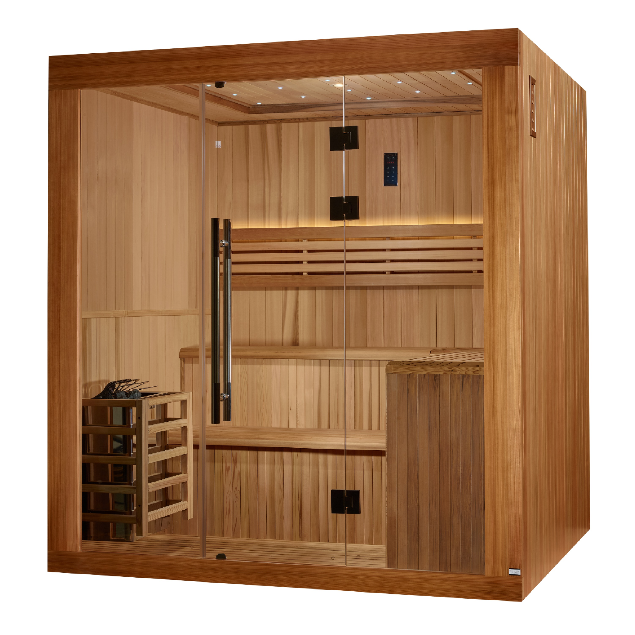 Golden Designs Oslo Edition 6 Person Traditional Sauna | Canadian Red Cedar Interior & Pacific Cedar Exterior