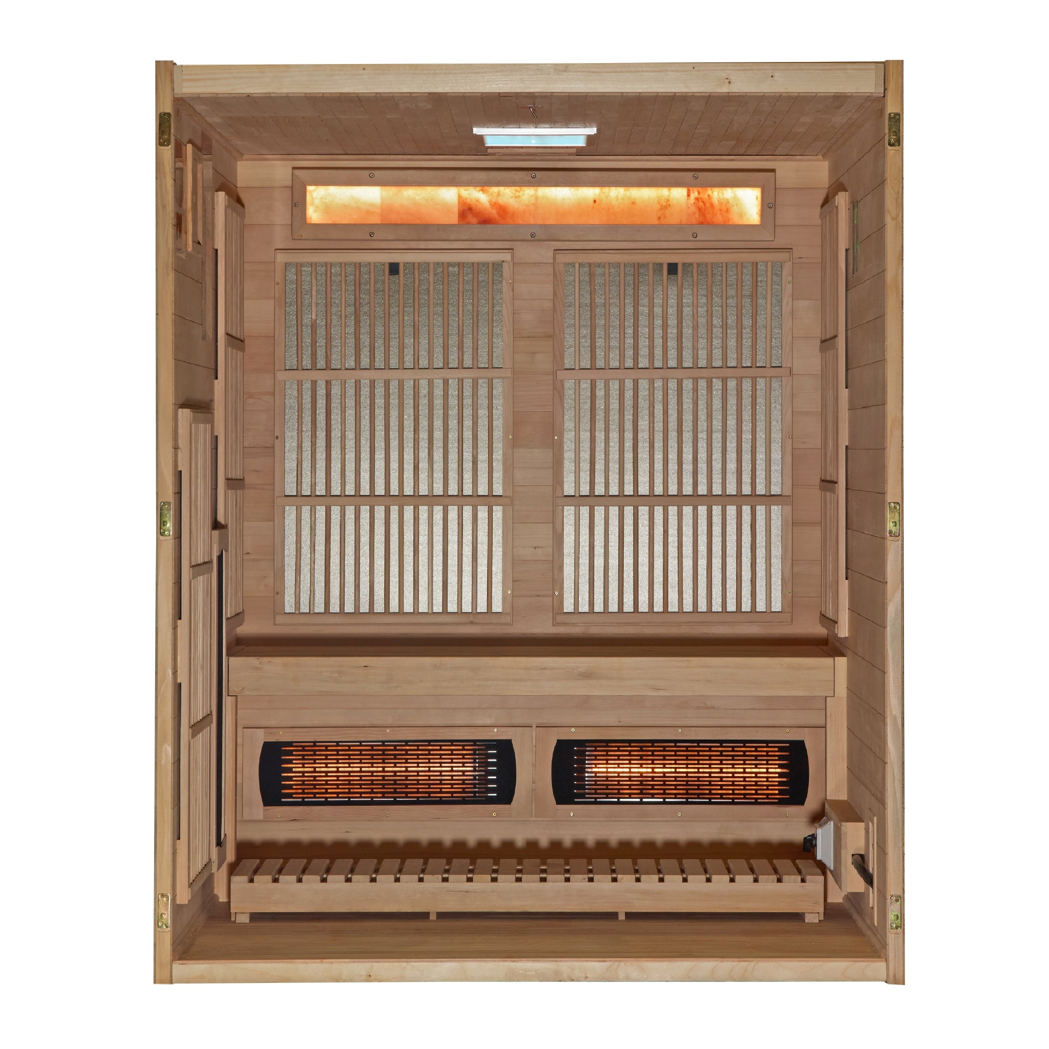 Golden Designs, 3-Person, Indoor, Full Spectrum and Harvia Traditional Stove Hybrid Saunas (GDI-8330-01)