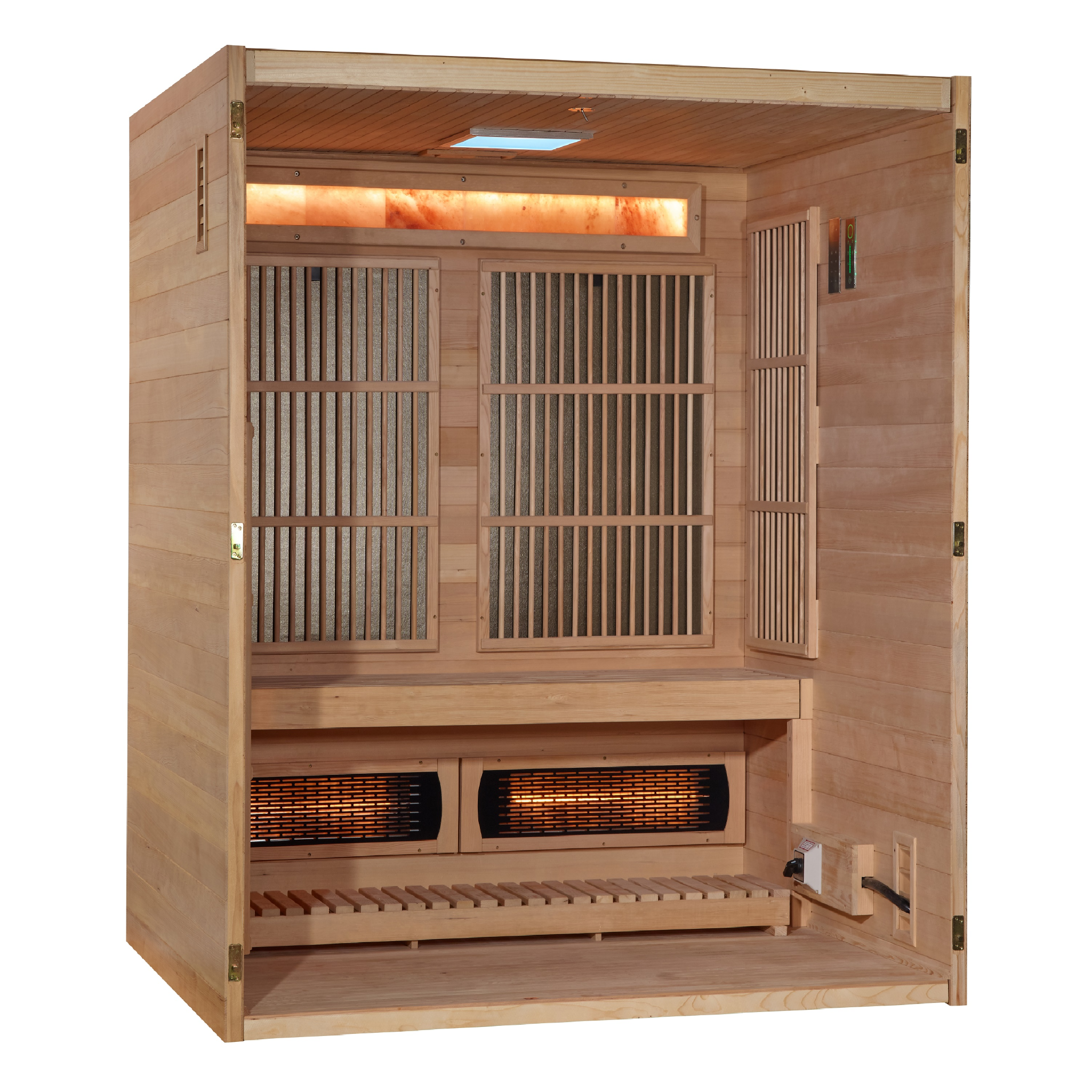 Golden Designs, 3-Person, Indoor, Full Spectrum and Harvia Traditional Stove Hybrid Saunas (GDI-8330-01)